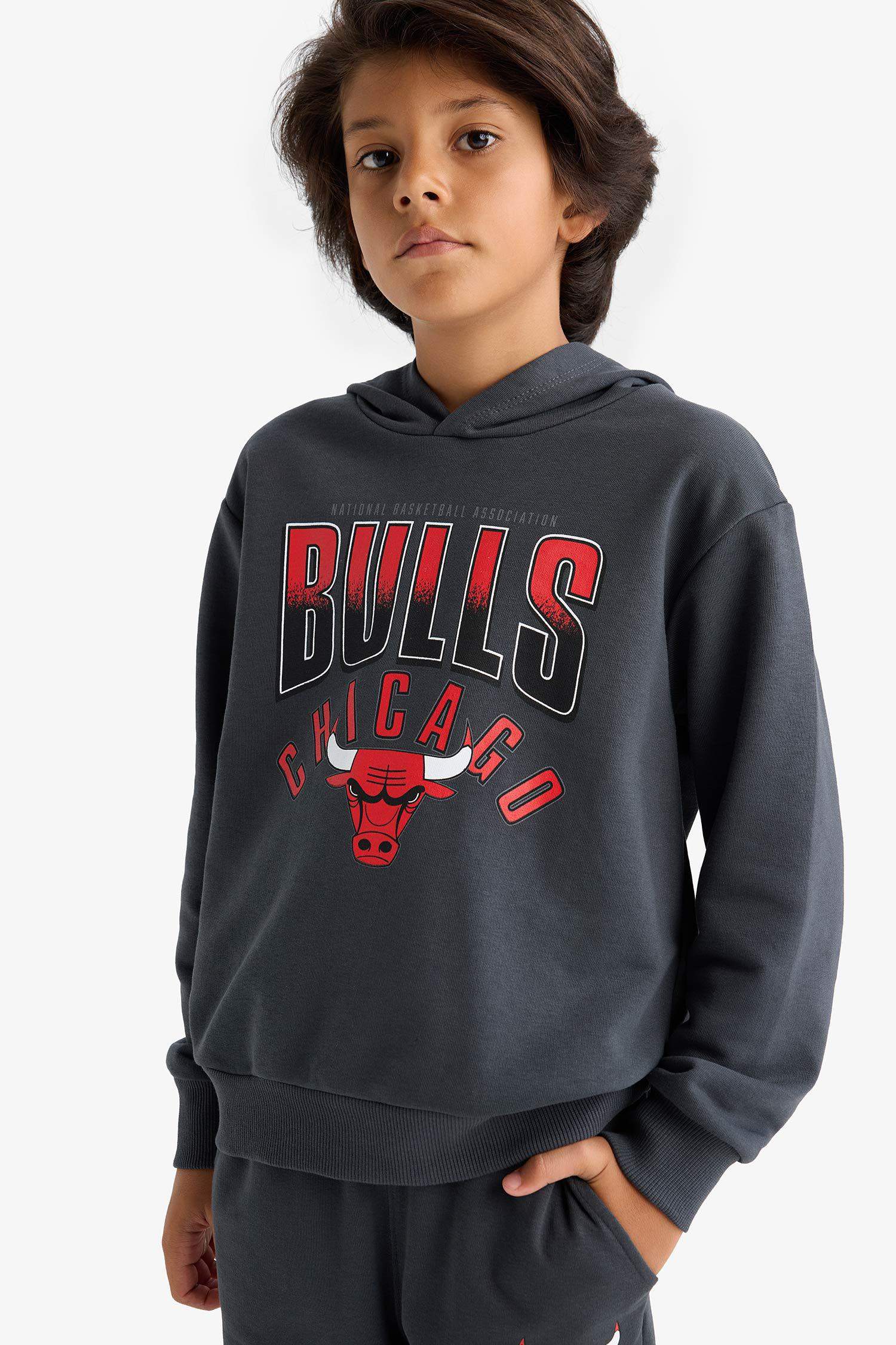 Erkek Çocuk NBA Chicago Bulls Kapüşonlu Sweatshirt