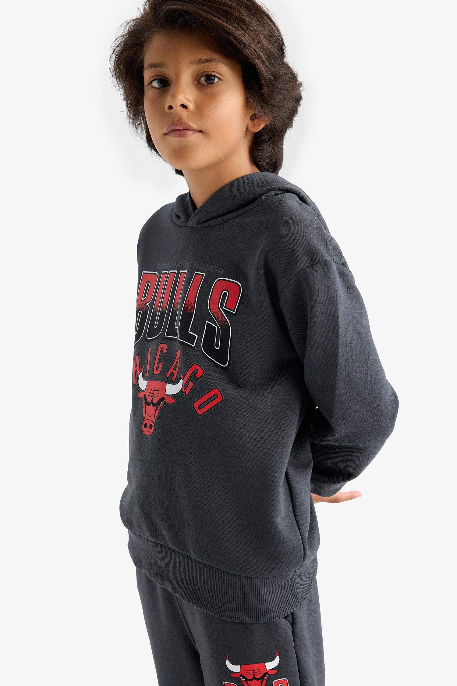 Erkek Çocuk NBA Chicago Bulls Kapüşonlu Sweatshirt