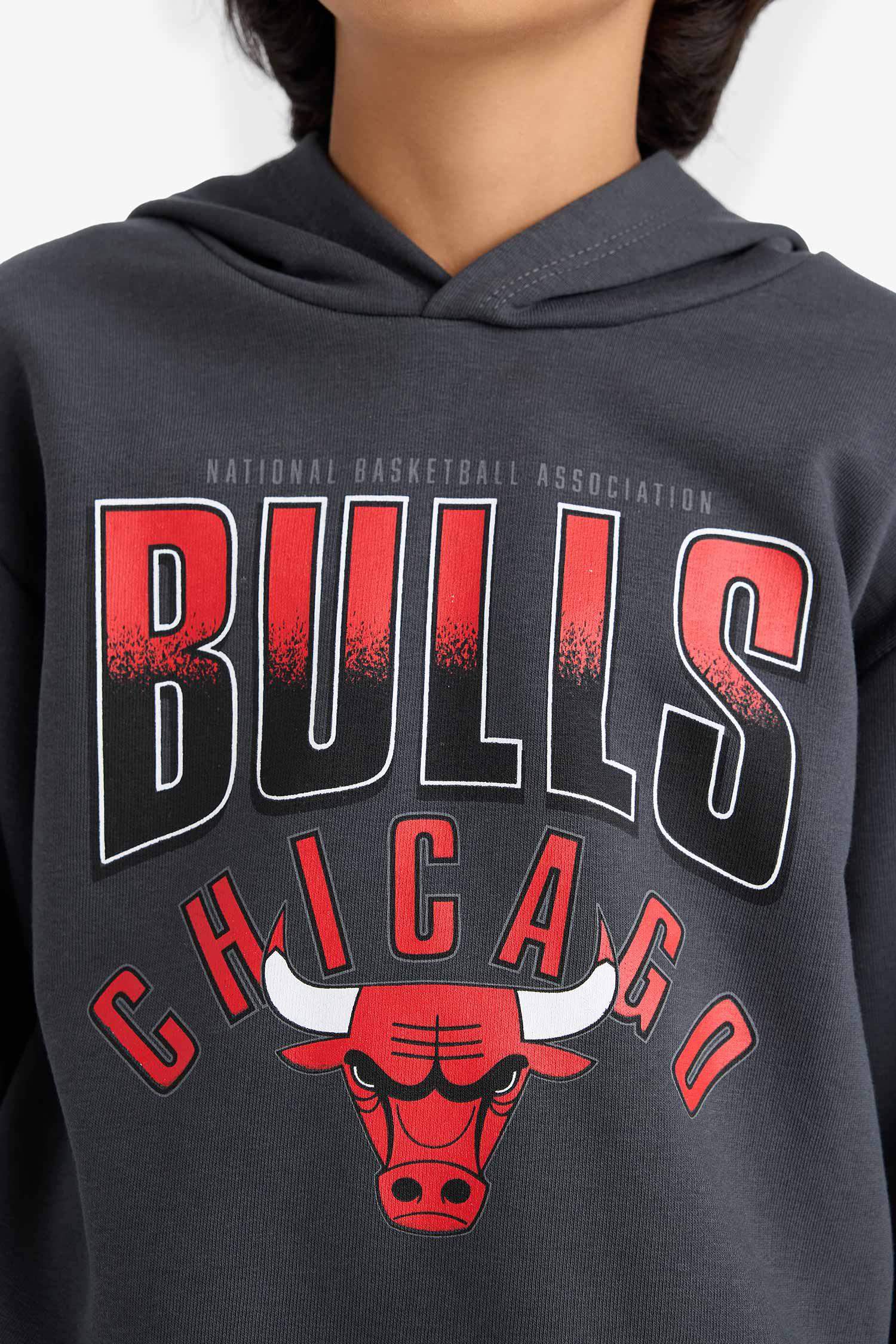 Erkek Çocuk NBA Chicago Bulls Kapüşonlu Sweatshirt