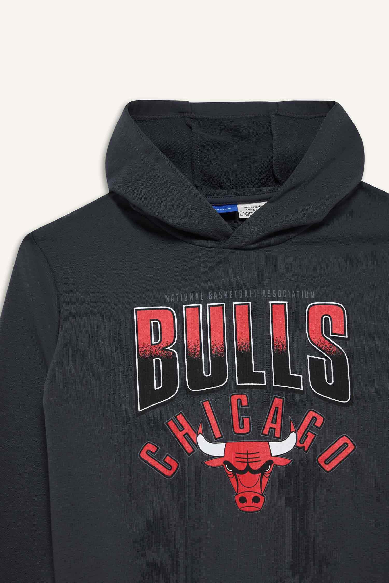 Erkek Çocuk NBA Chicago Bulls Kapüşonlu Sweatshirt
