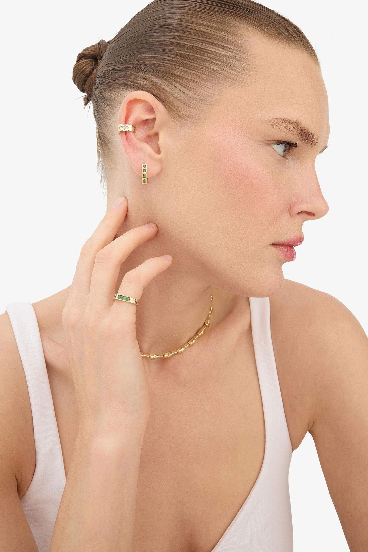 Reis x DeFacto 14K Gold Plated Grada Duo Woman 2 Piece Earrings