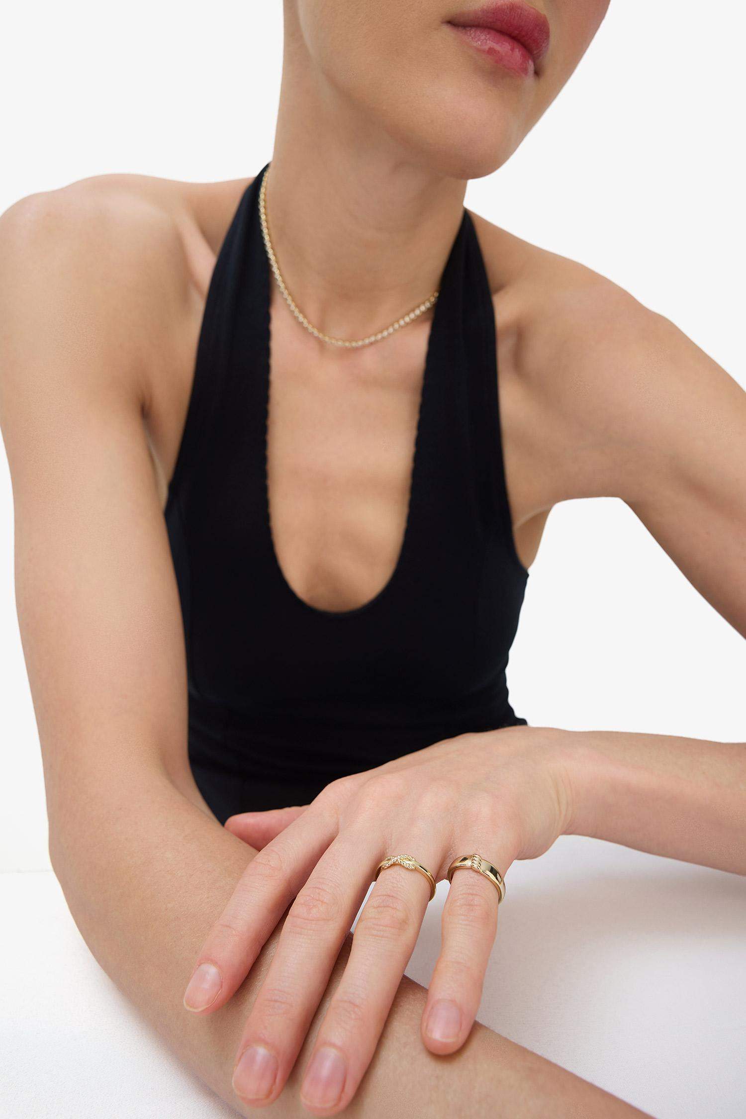 Reis x DeFacto 14K Gold Plated Spirale Duo Woman 2 Piece Gold Rings