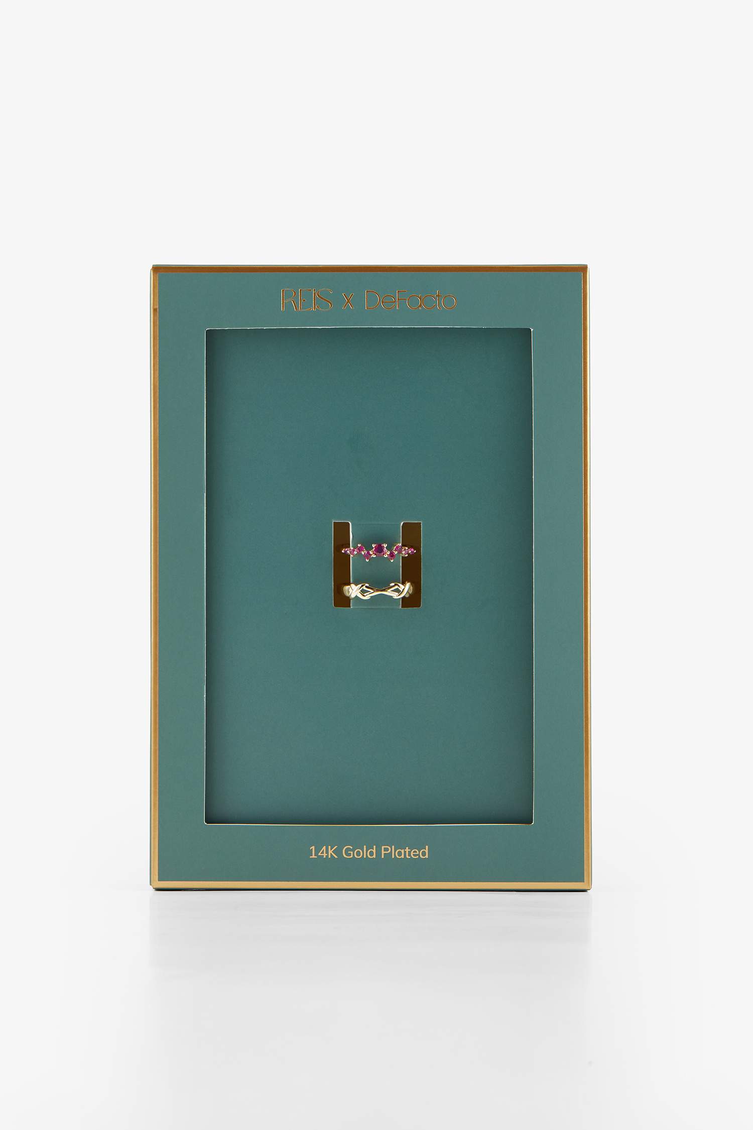 خاتم نسائي ذهبي بنفسجي من Reis x DeFacto - قطعتين