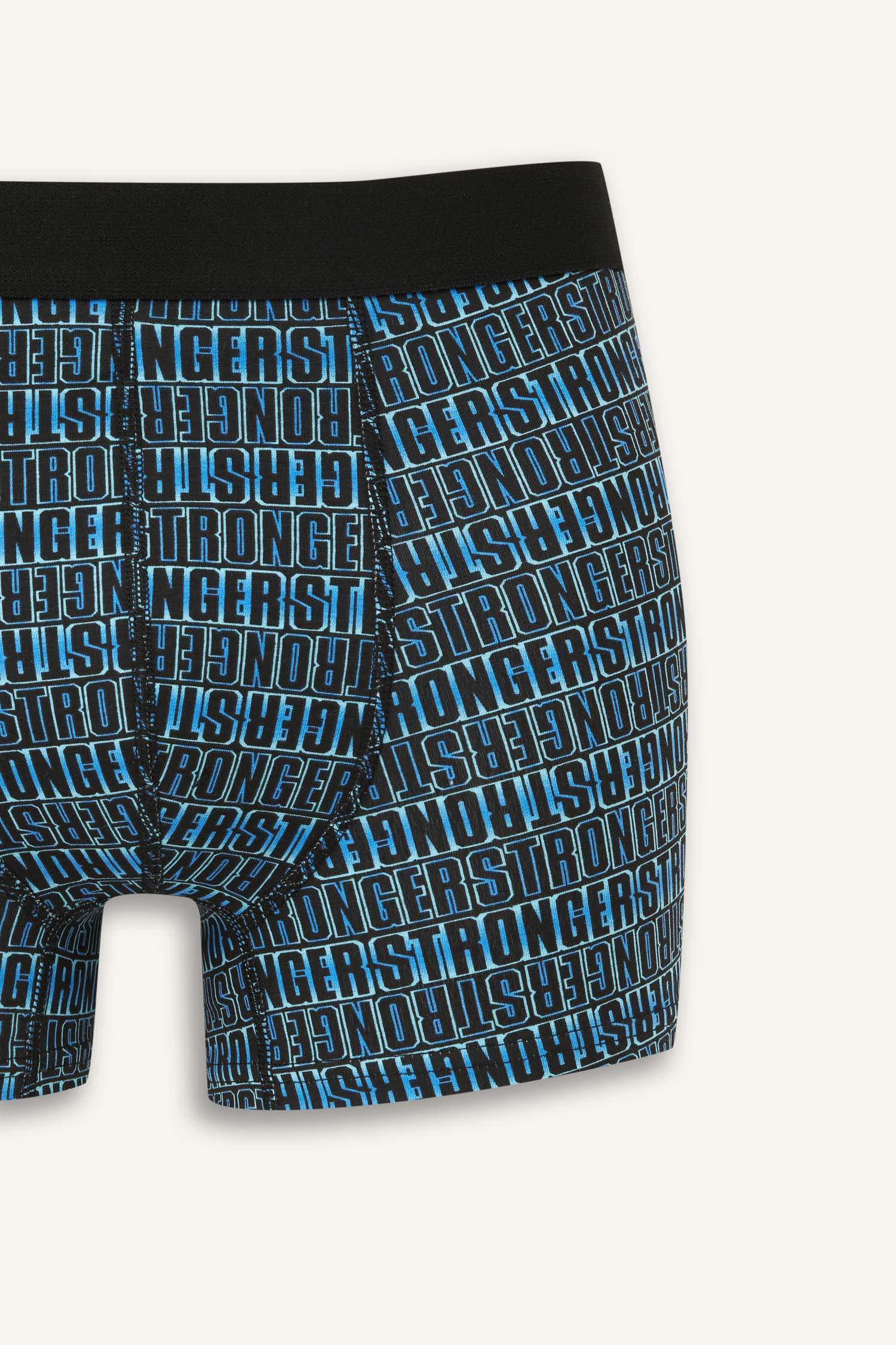 بوكسر مطبوع قصة عادية - 3 قطع