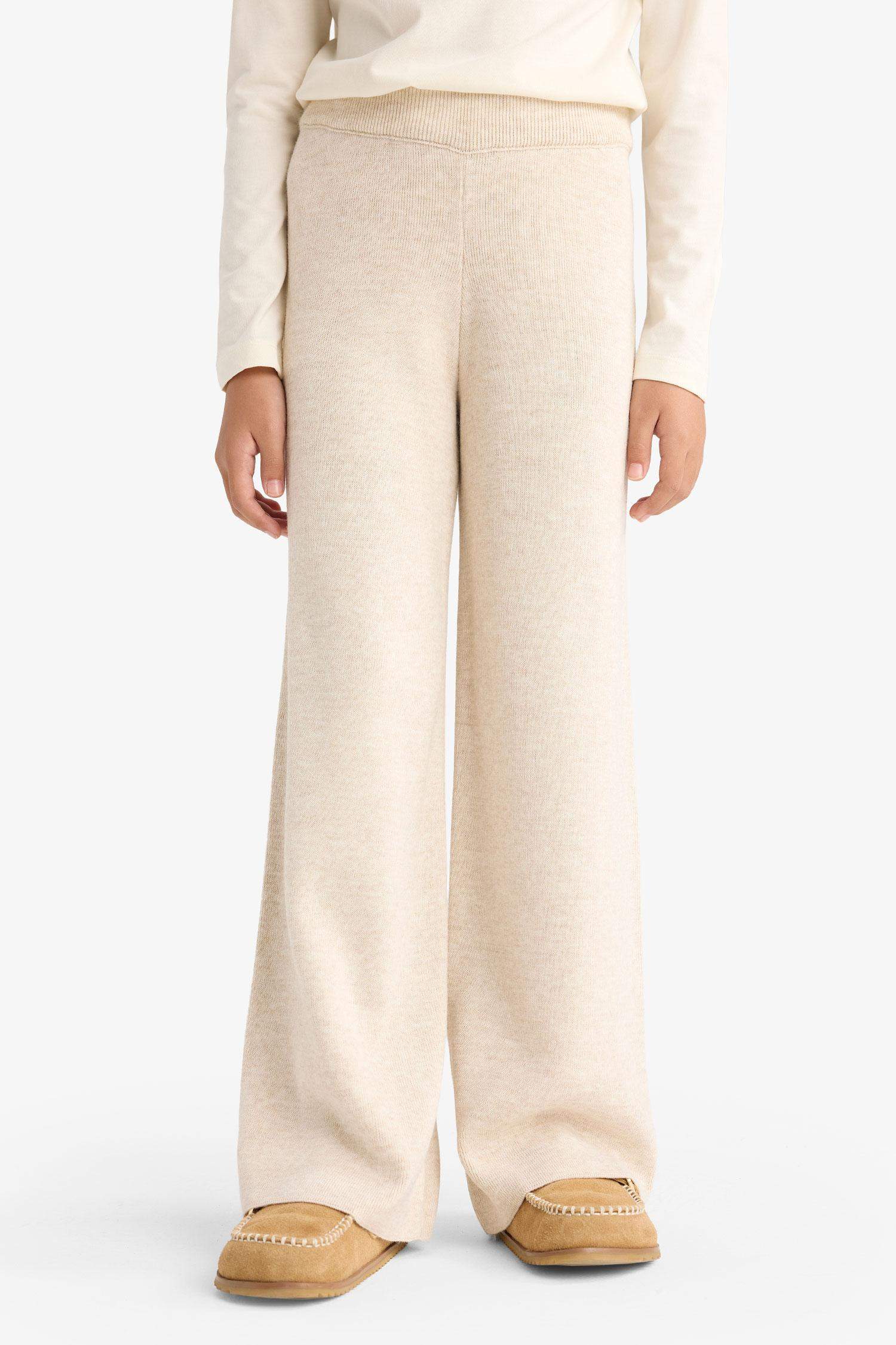 Girl Elastic Waist Wide Leg Trousers