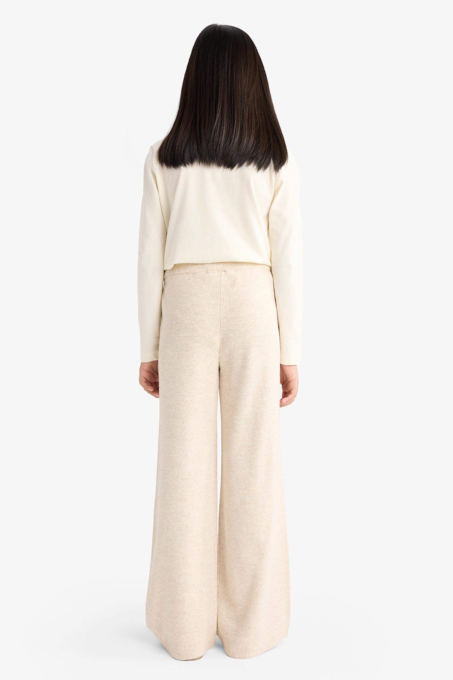 Girl Elastic Waist Wide Leg Trousers