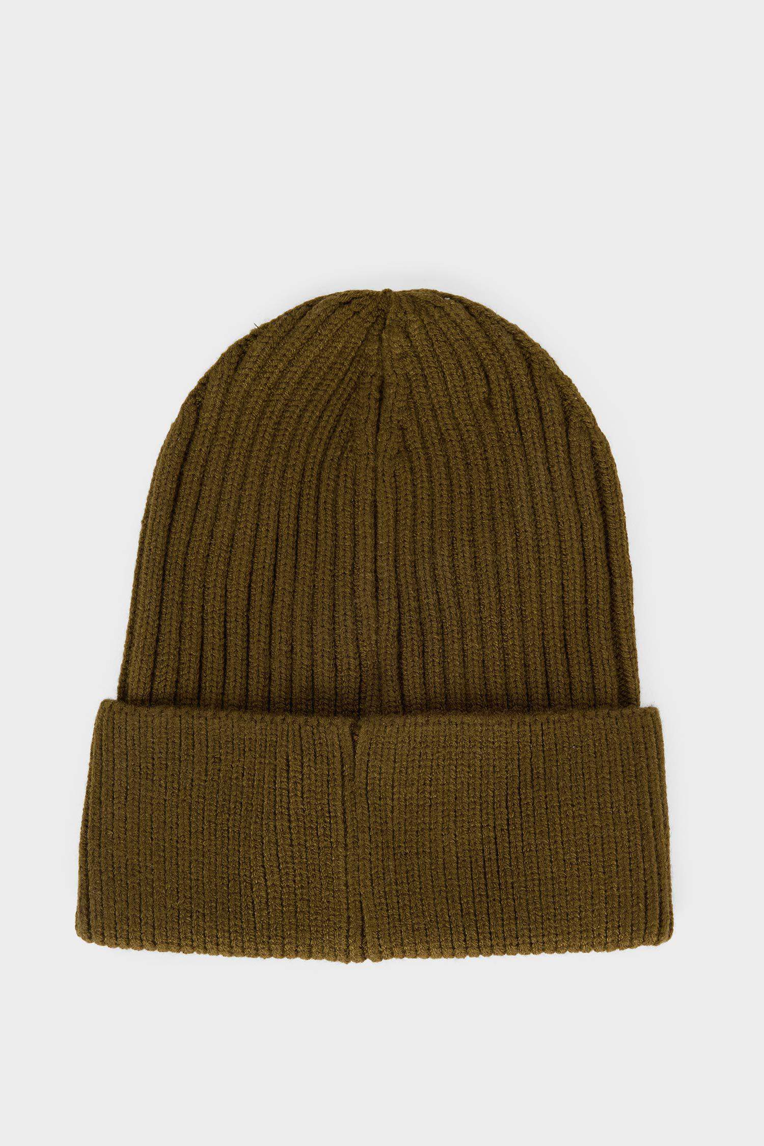 Erkek Etiket Baskılı İçi Polarlı Bere