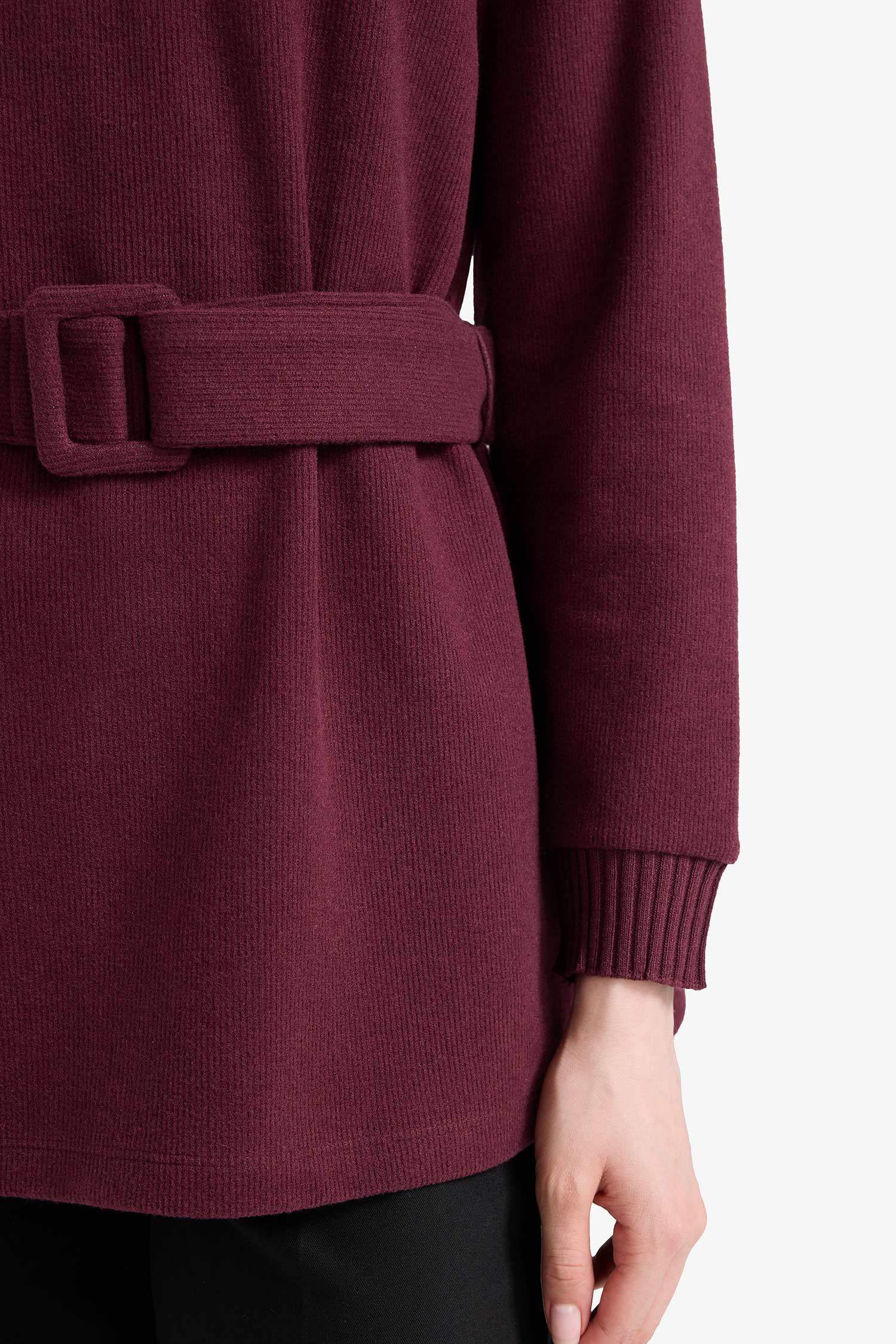 Regular Fit Bisiklet Yaka İçi Yumuşak Tüylü Selanik Kumaş Uzun Kollu Tunik