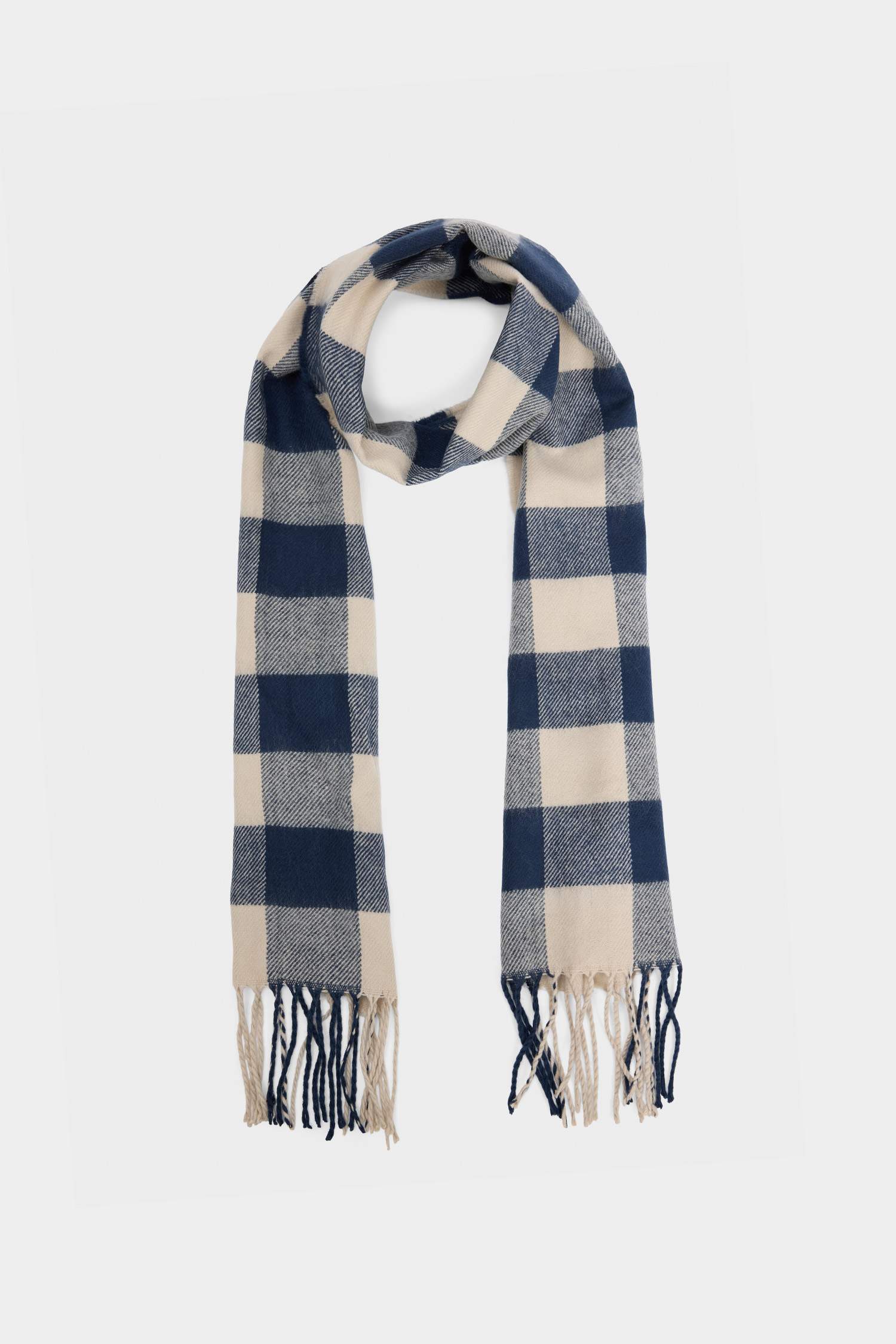 Man Plaid Neck Scarf