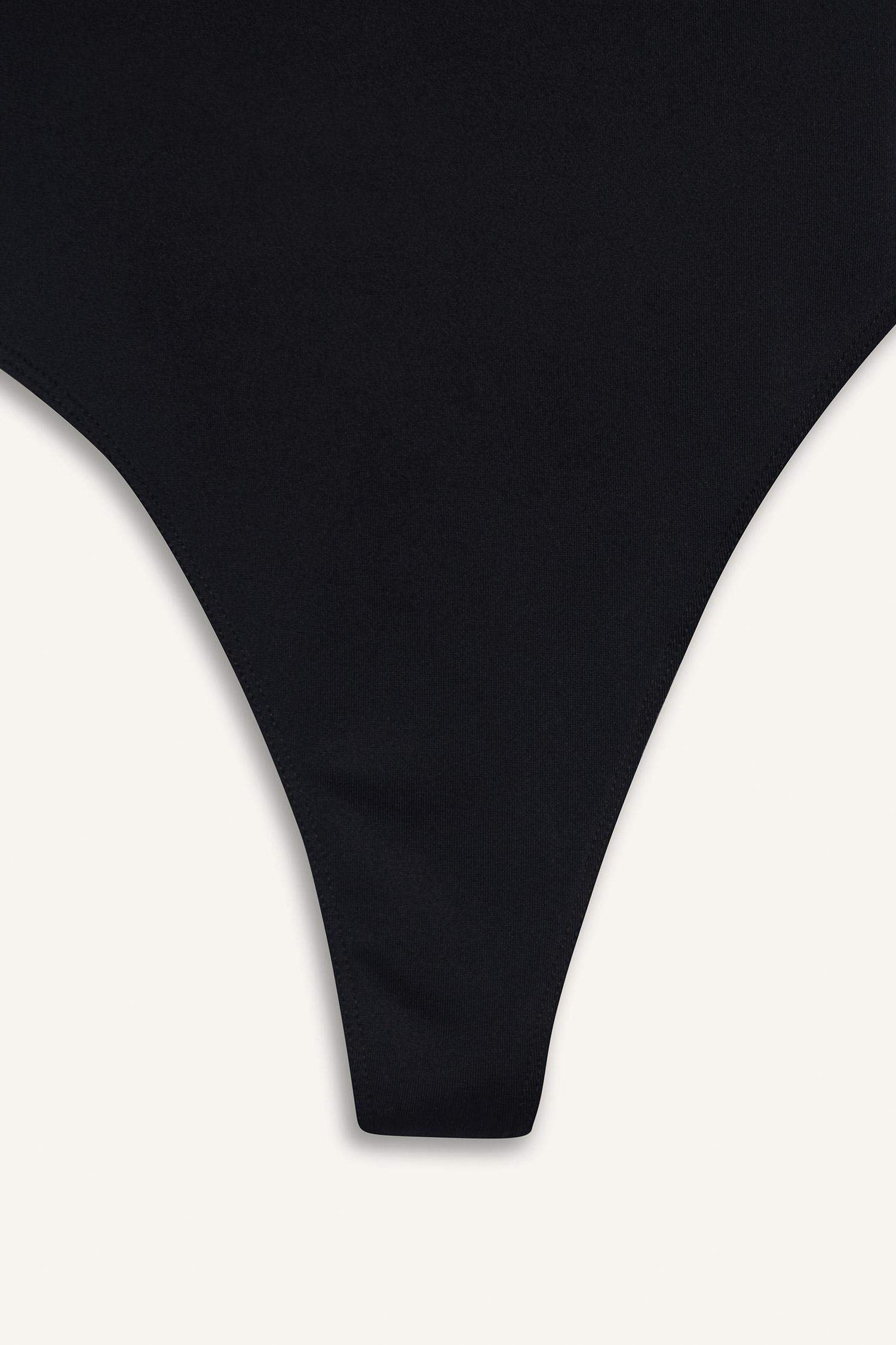 Basic Düz Askılı Siyah Body