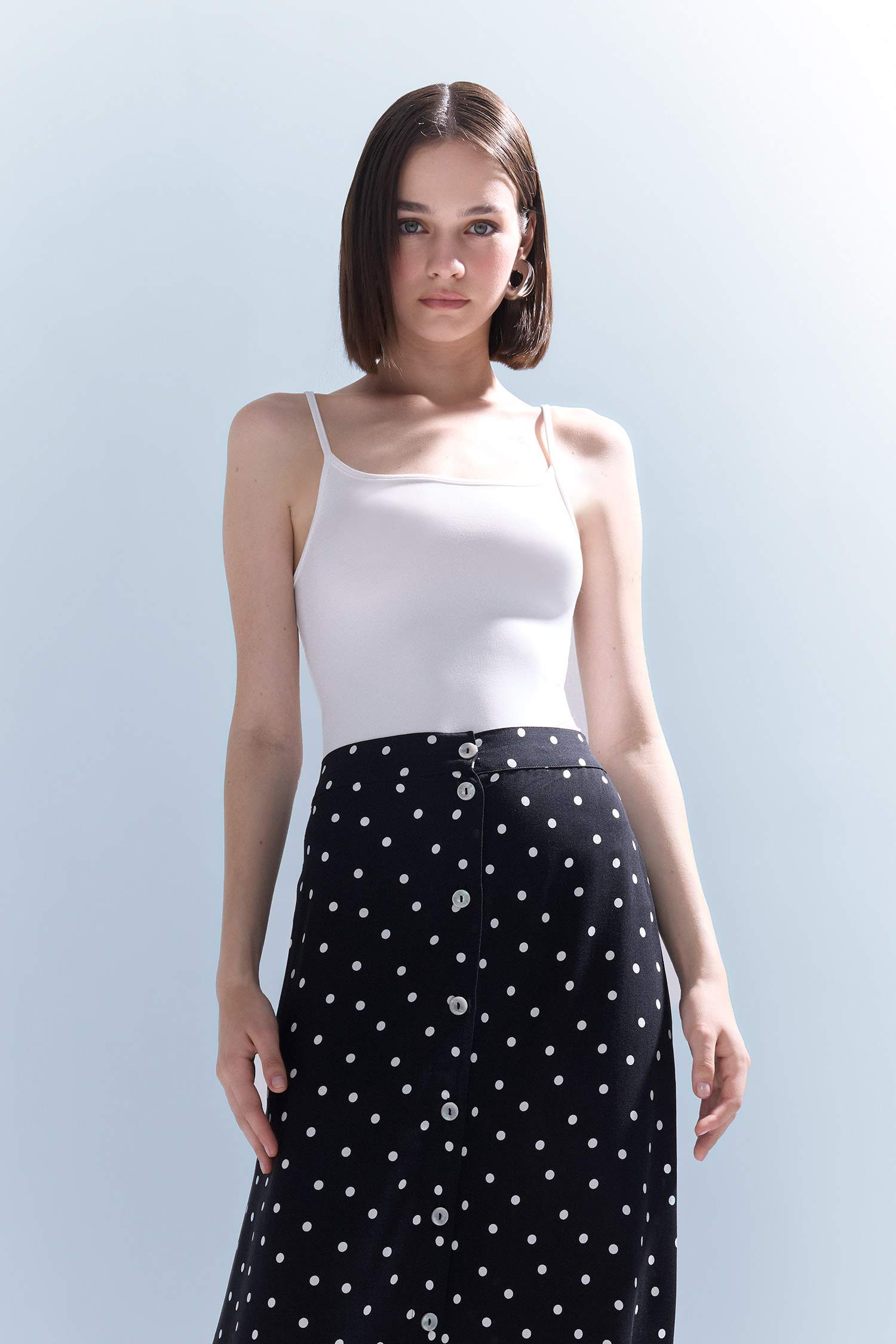 Basic Düz Askılı Beyaz Body