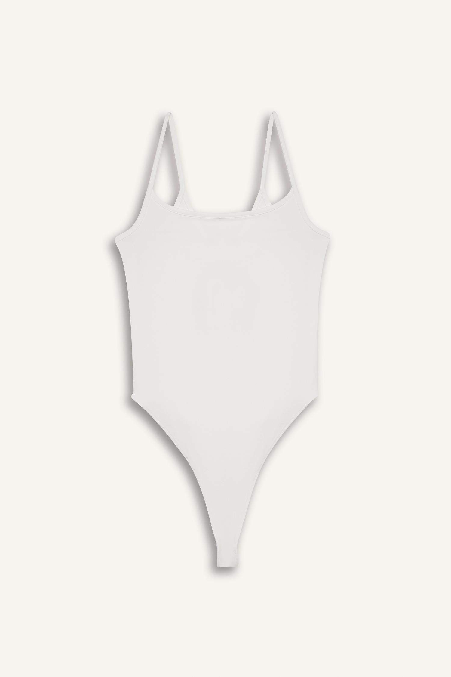 Basic Düz Askılı Beyaz Body