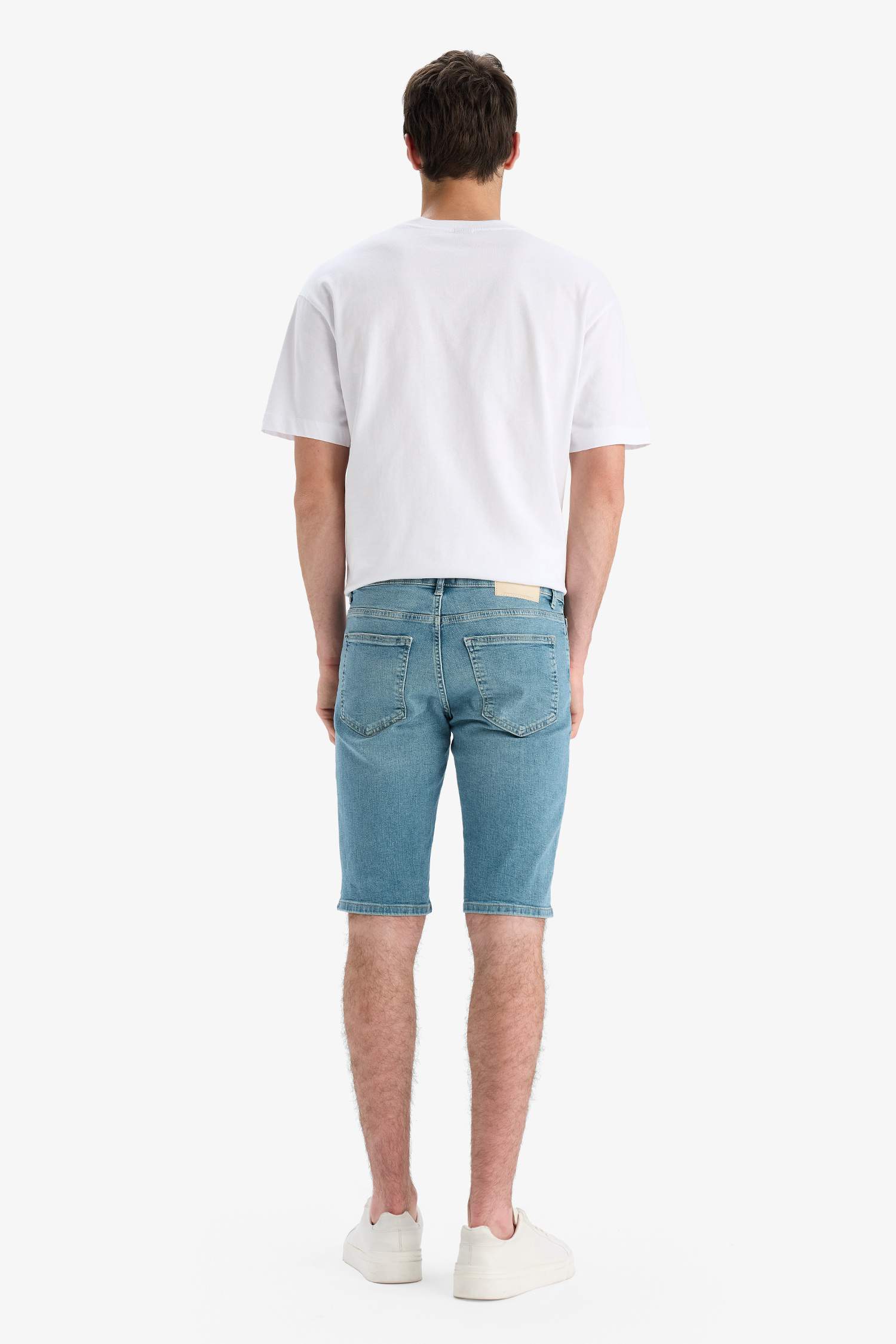 Slim Fit Dar Kesim Jean Bermuda Şort