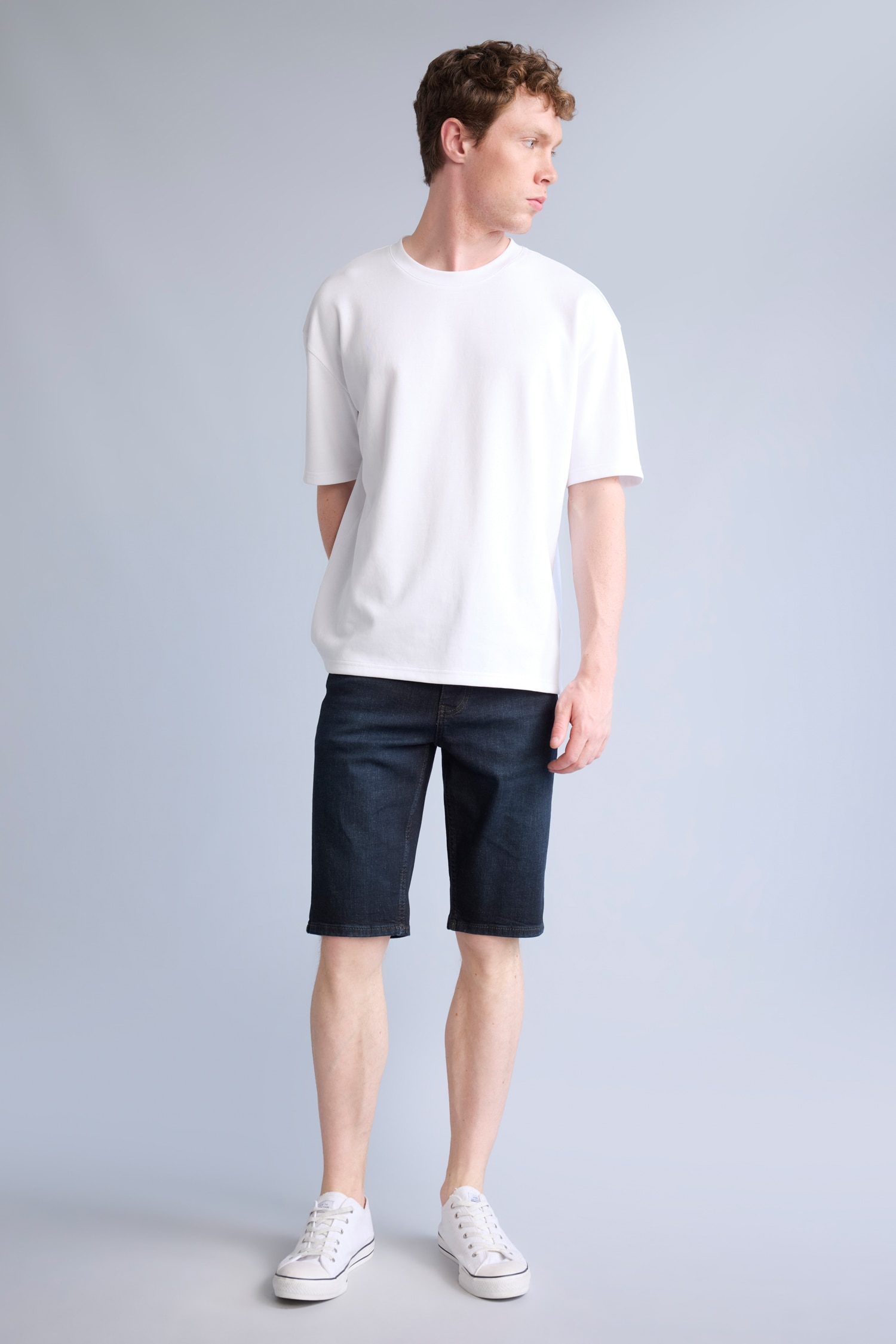DeFacto Slim Fit Jean Bermuda Şort görsel 2