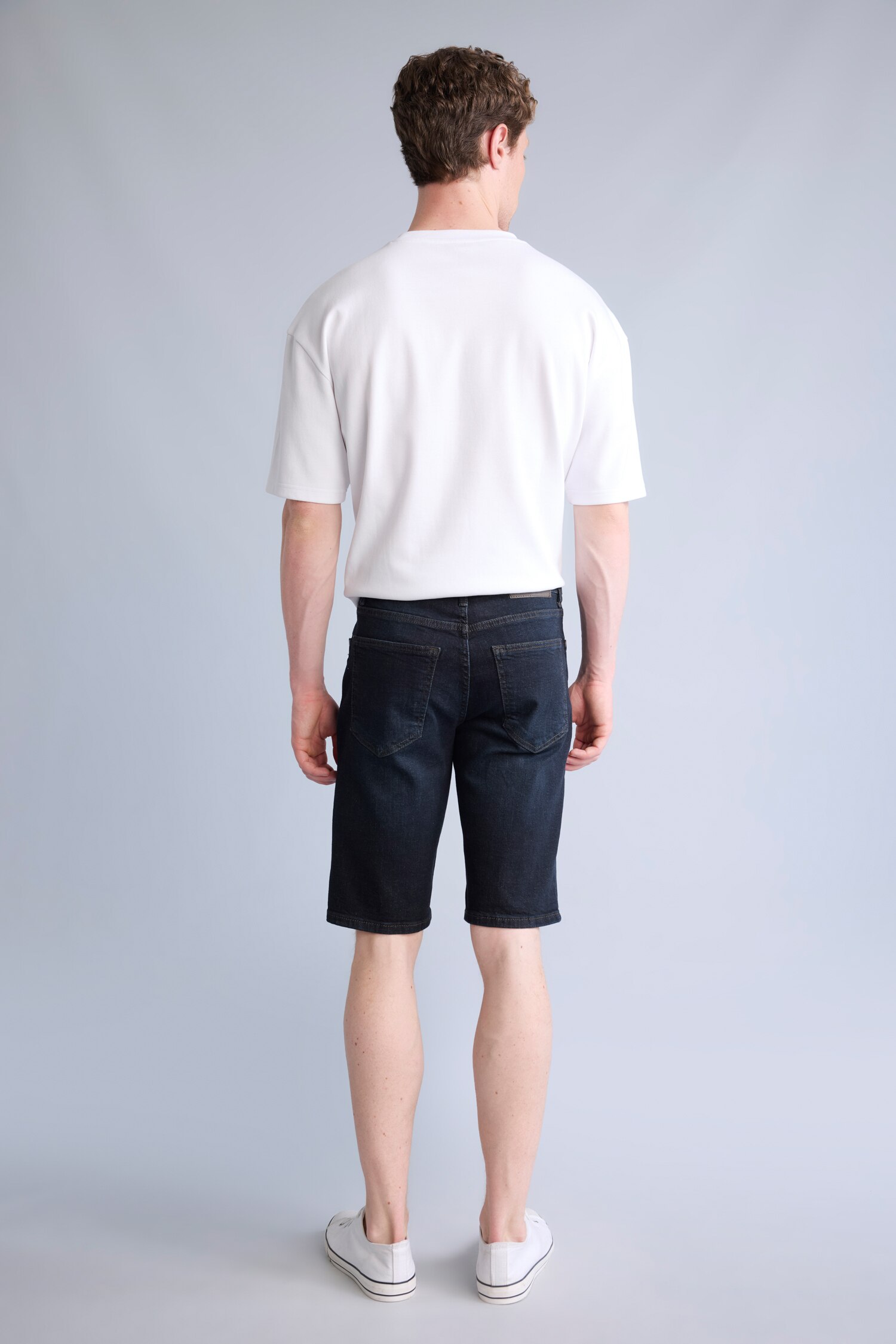 DeFacto Slim Fit Jean Bermuda Şort görsel 6