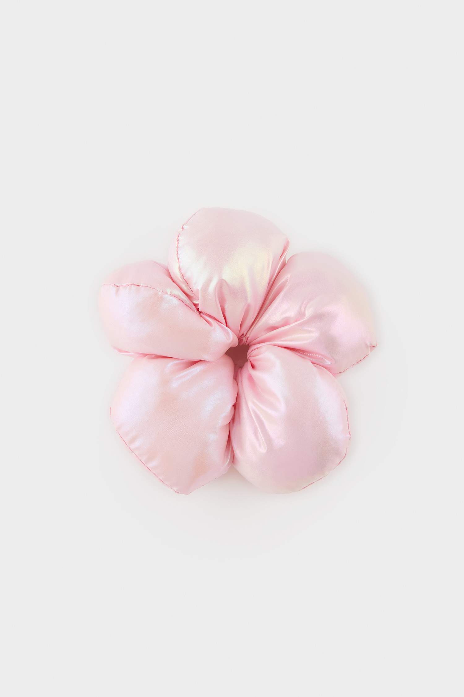 Kadın Parlak Somon Renkli Lastik Toka