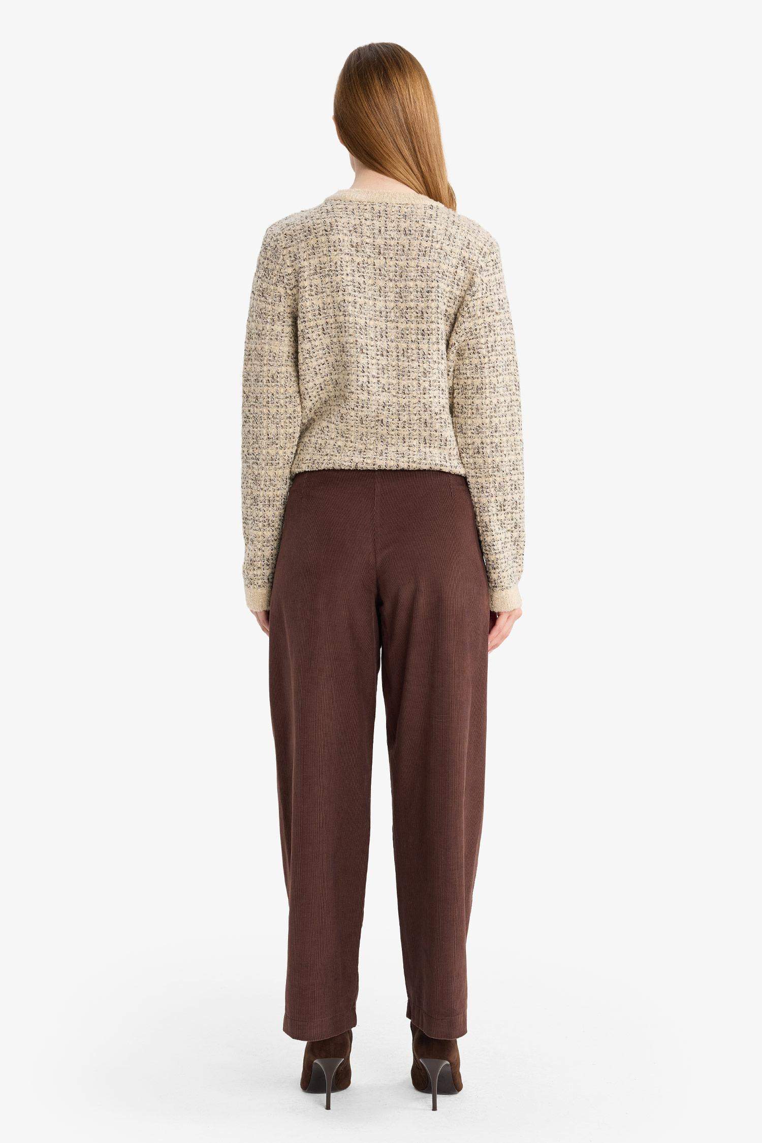 Baggy Fit Fitilli Kadife Pantolon