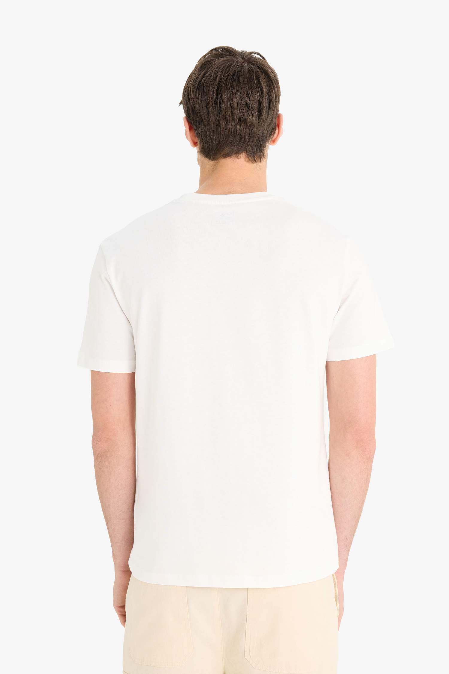 تيشيرت نص ردن قطن مطبوع قصة عادية بياخة مستديرة