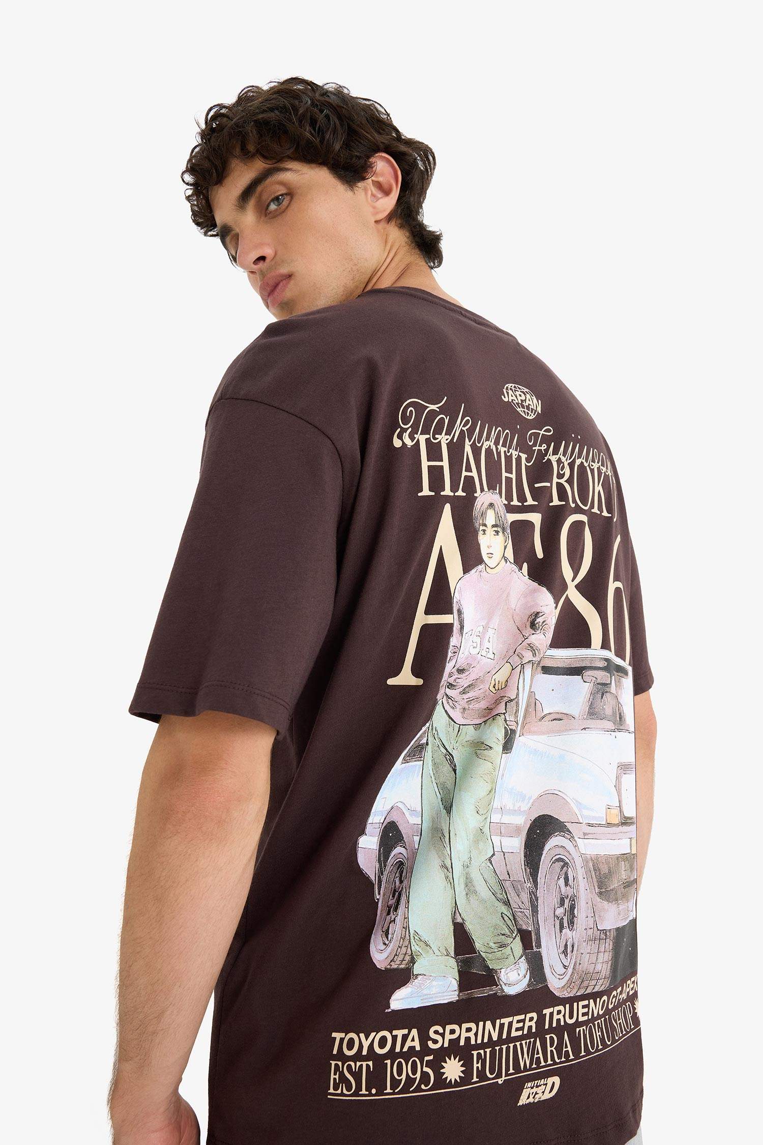 Boxy Fit Crew Neck Printed Short Sleeve T-Shirt