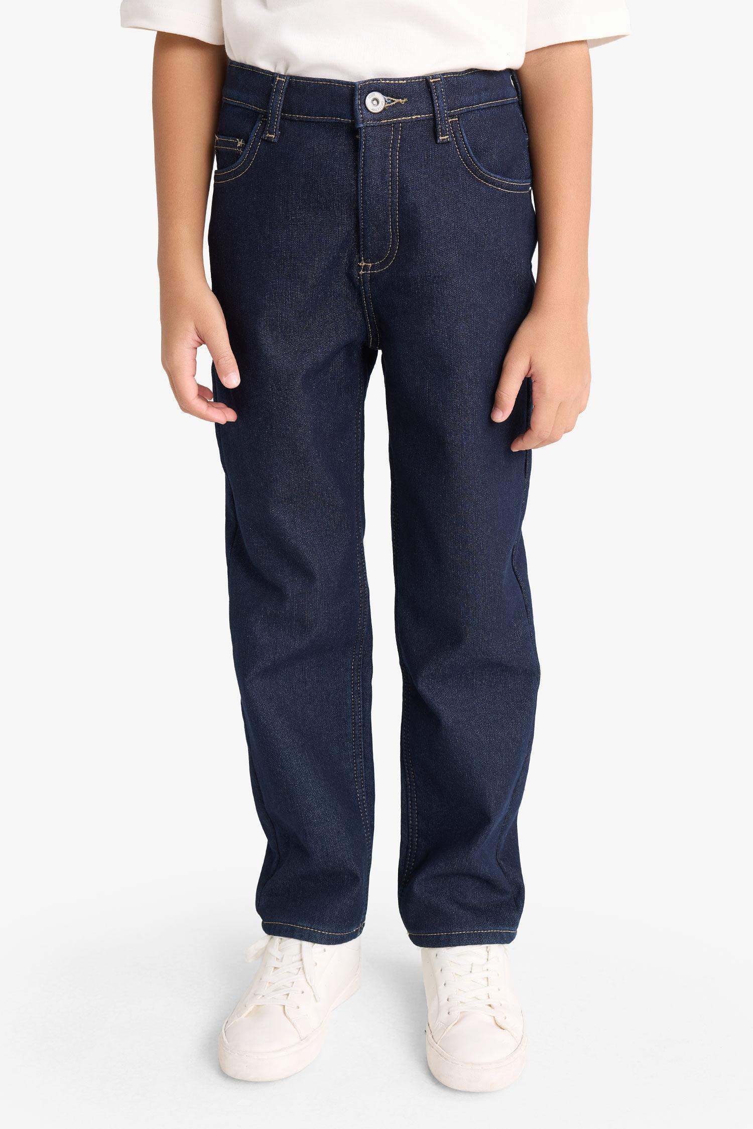 Straight Fit Denim Trousers