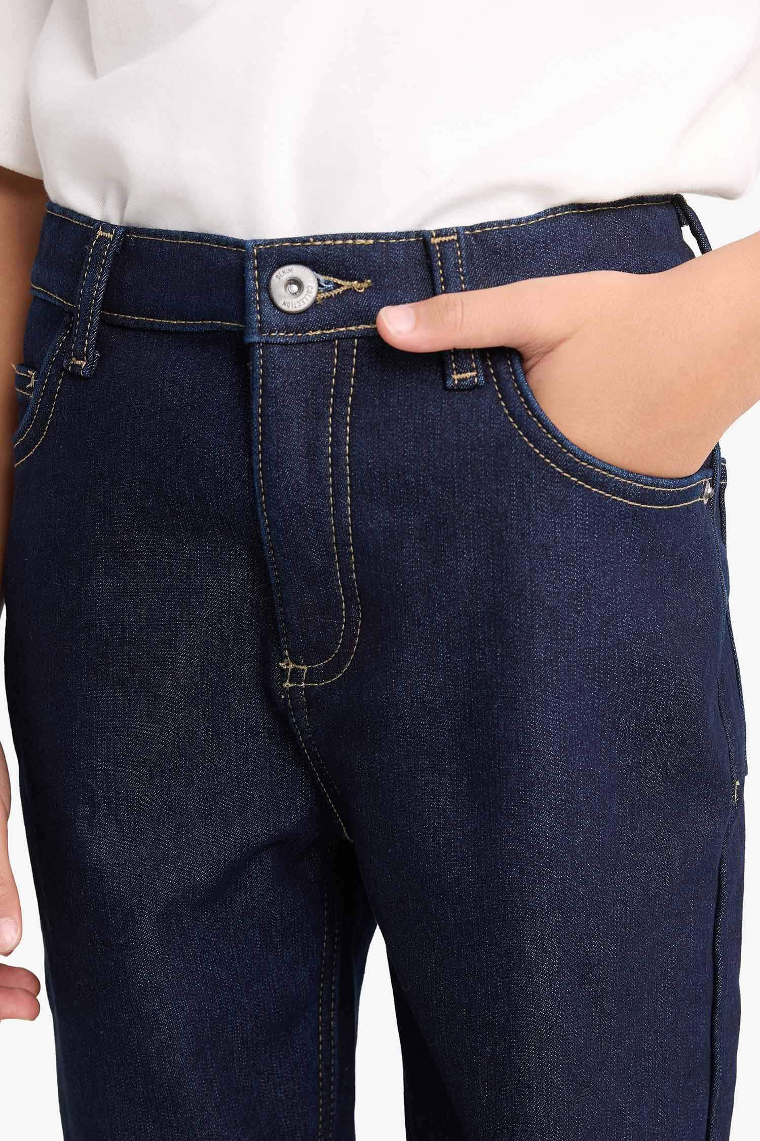 Straight Fit Denim Trousers