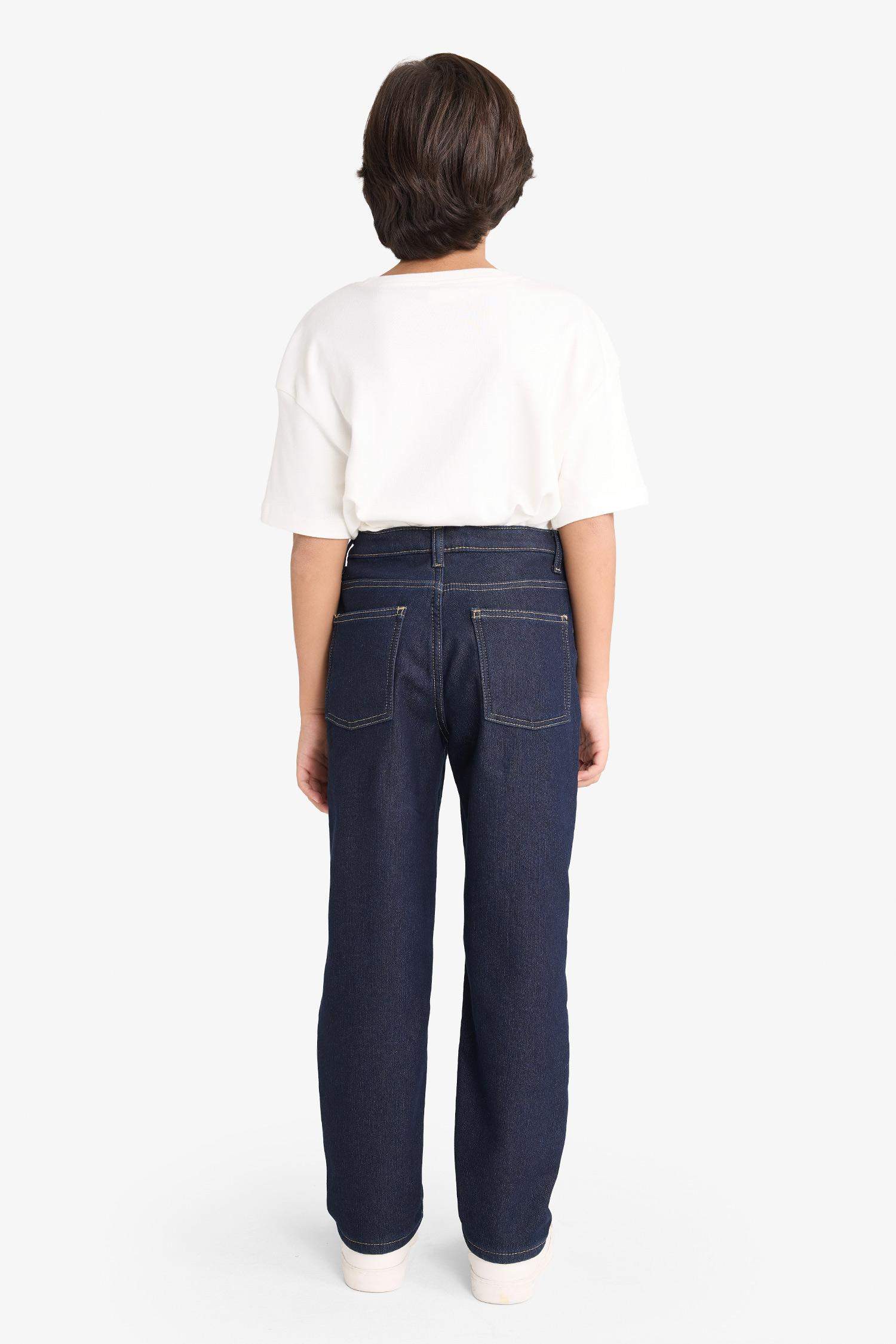 Straight Fit Denim Trousers