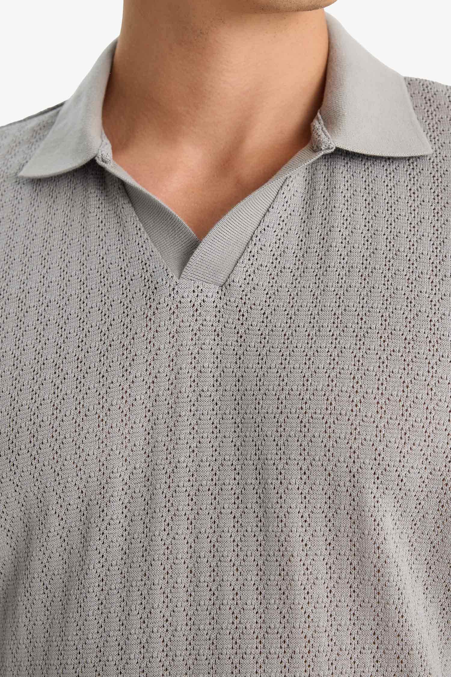 Knitwear Look Polo T-Shirt