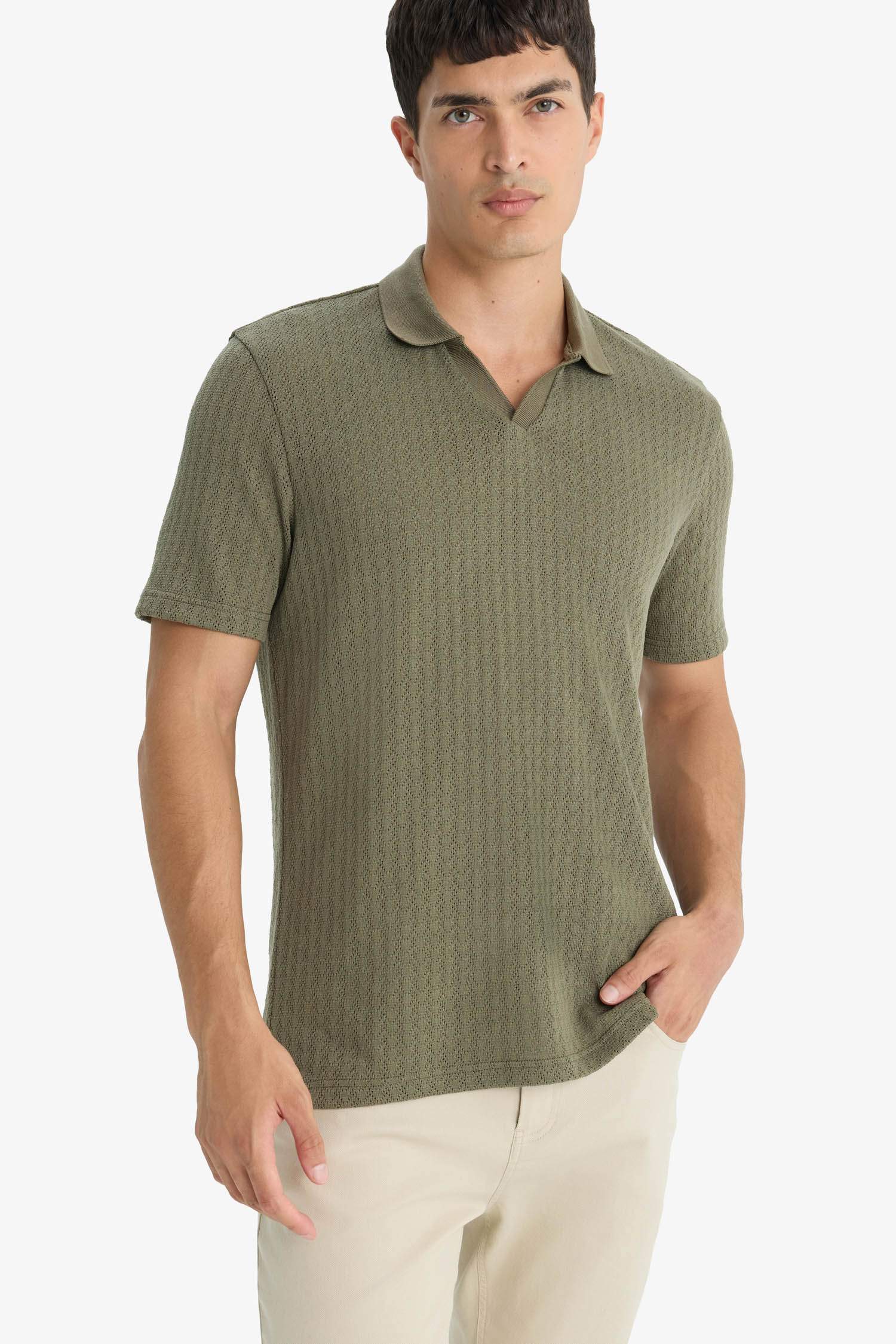 Knitwear Look Polo T-Shirt