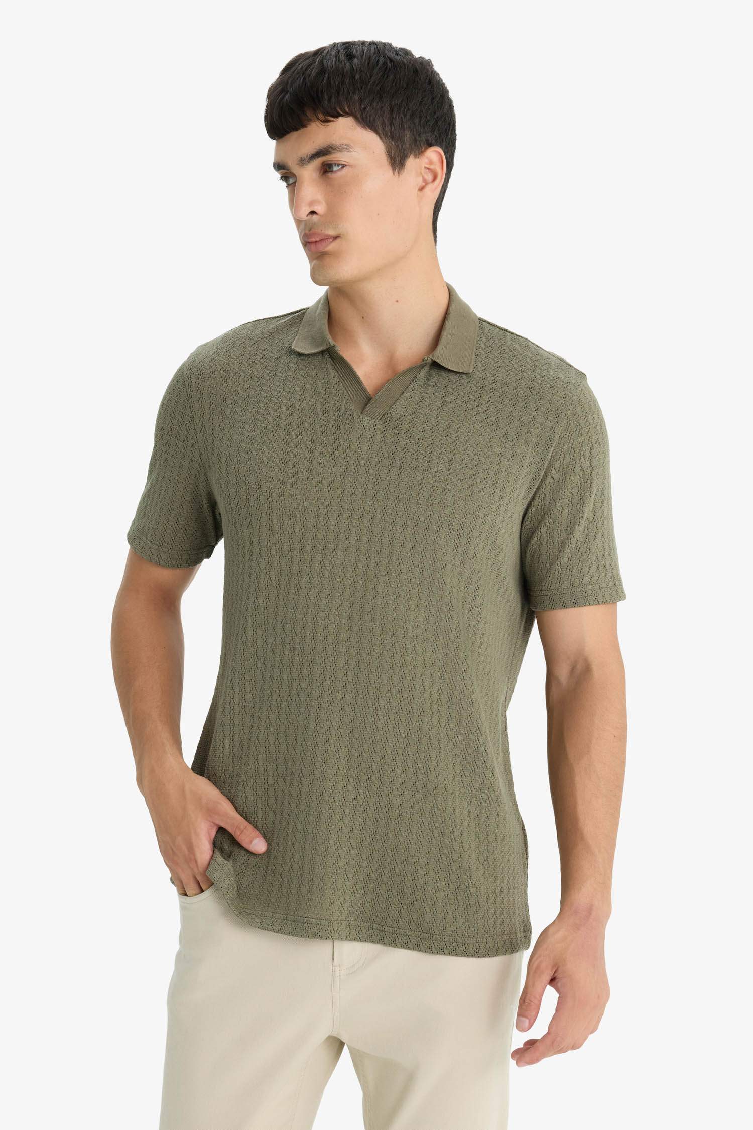 Knitwear Look Polo T-Shirt