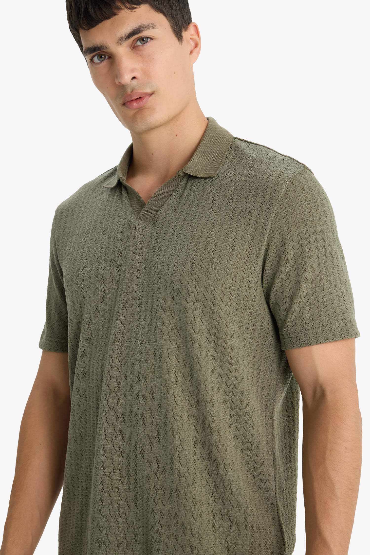 Knitwear Look Polo T-Shirt