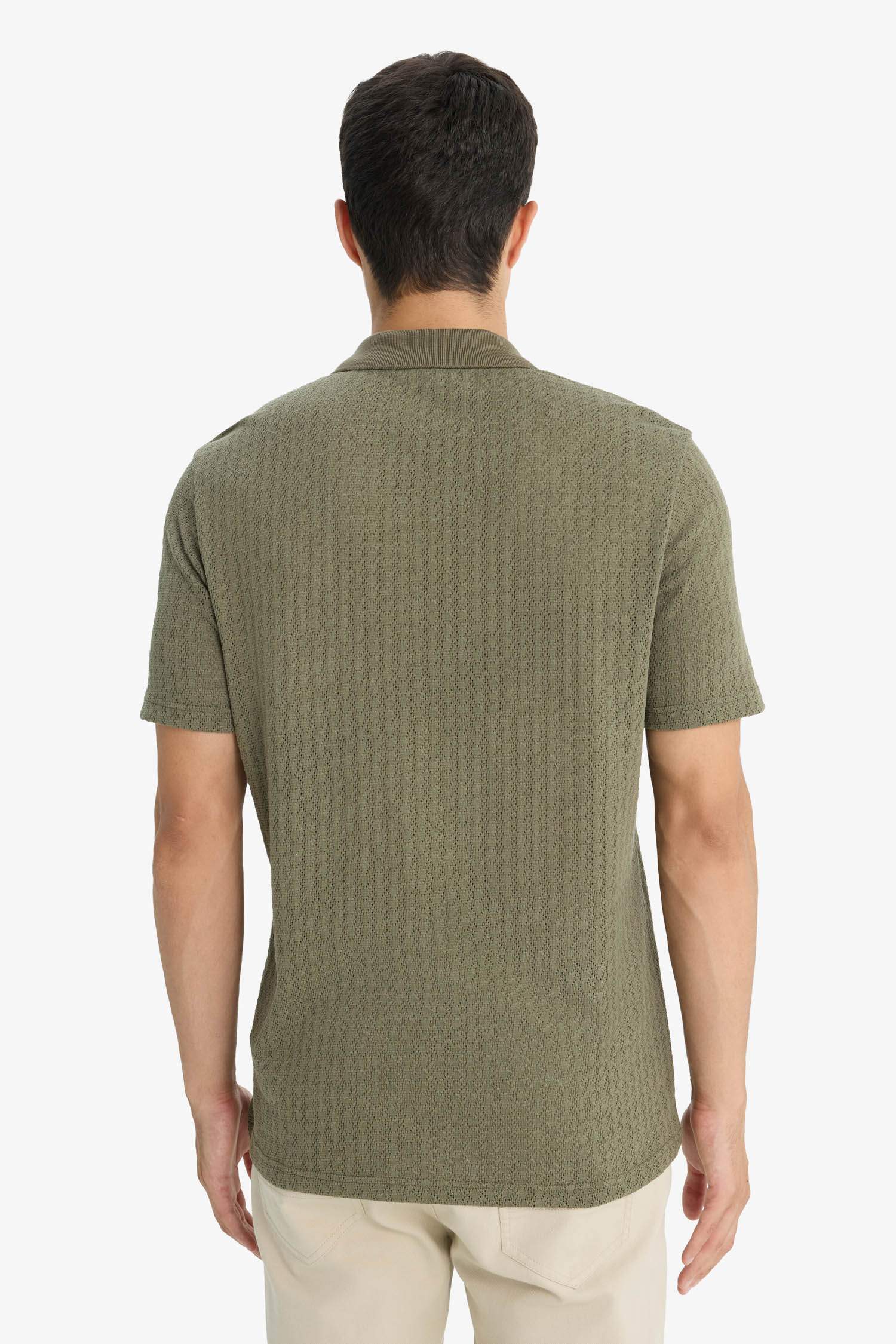 Knitwear Look Polo T-Shirt