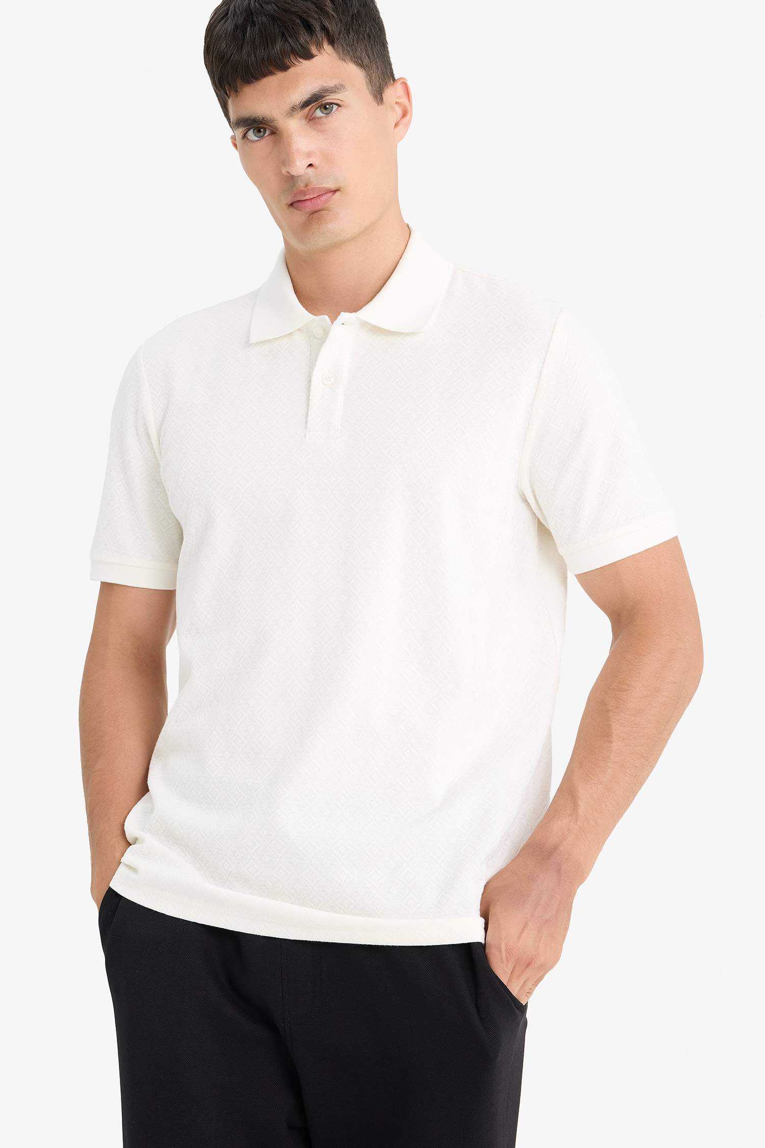 Knitwear Look Polo T-Shirt
