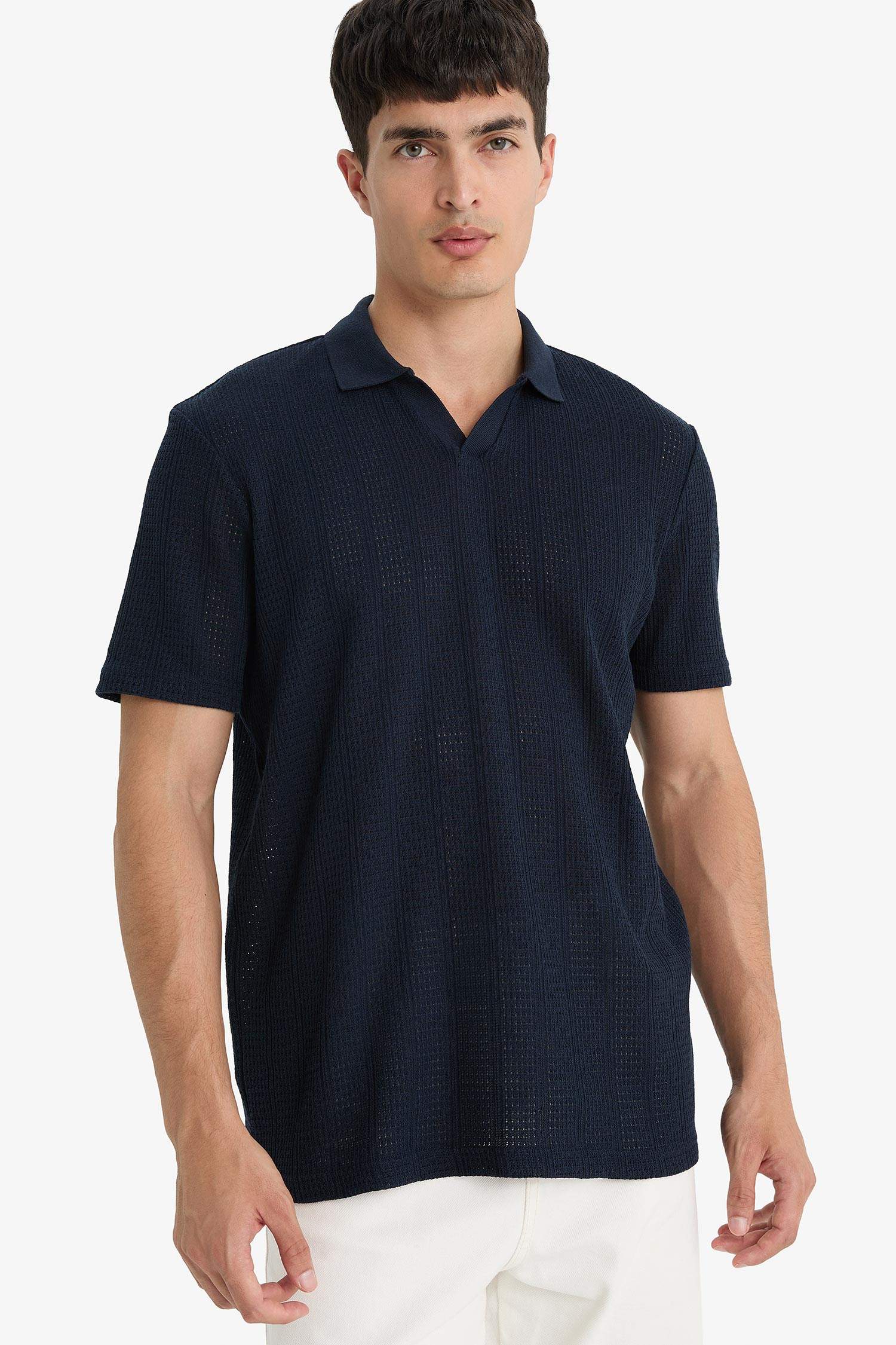 Knitwear Look Polo T-Shirt