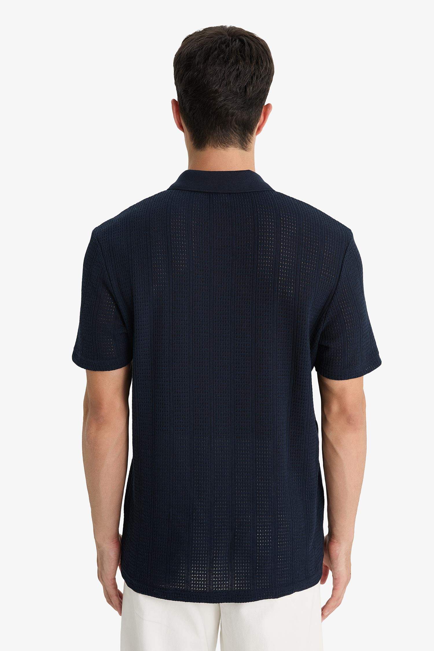 Knitwear Look Polo T-Shirt