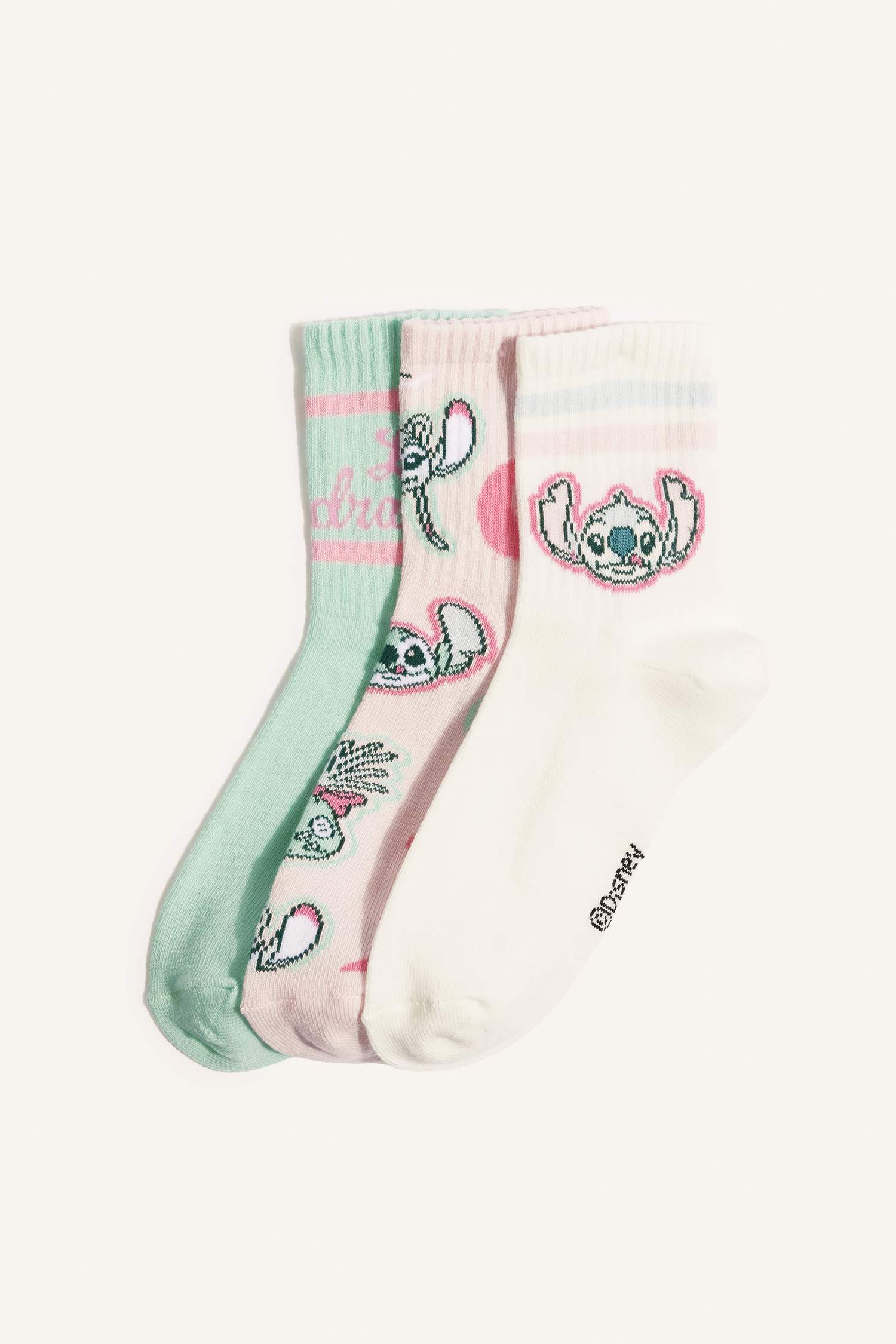 Girl Disney Lilo & Stitch 3 Piece Cotton Long Socks