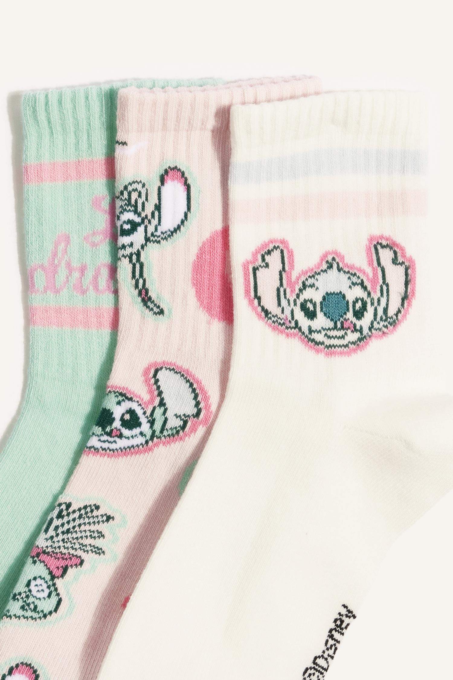 Girl Disney Lilo & Stitch 3 Piece Cotton Long Socks