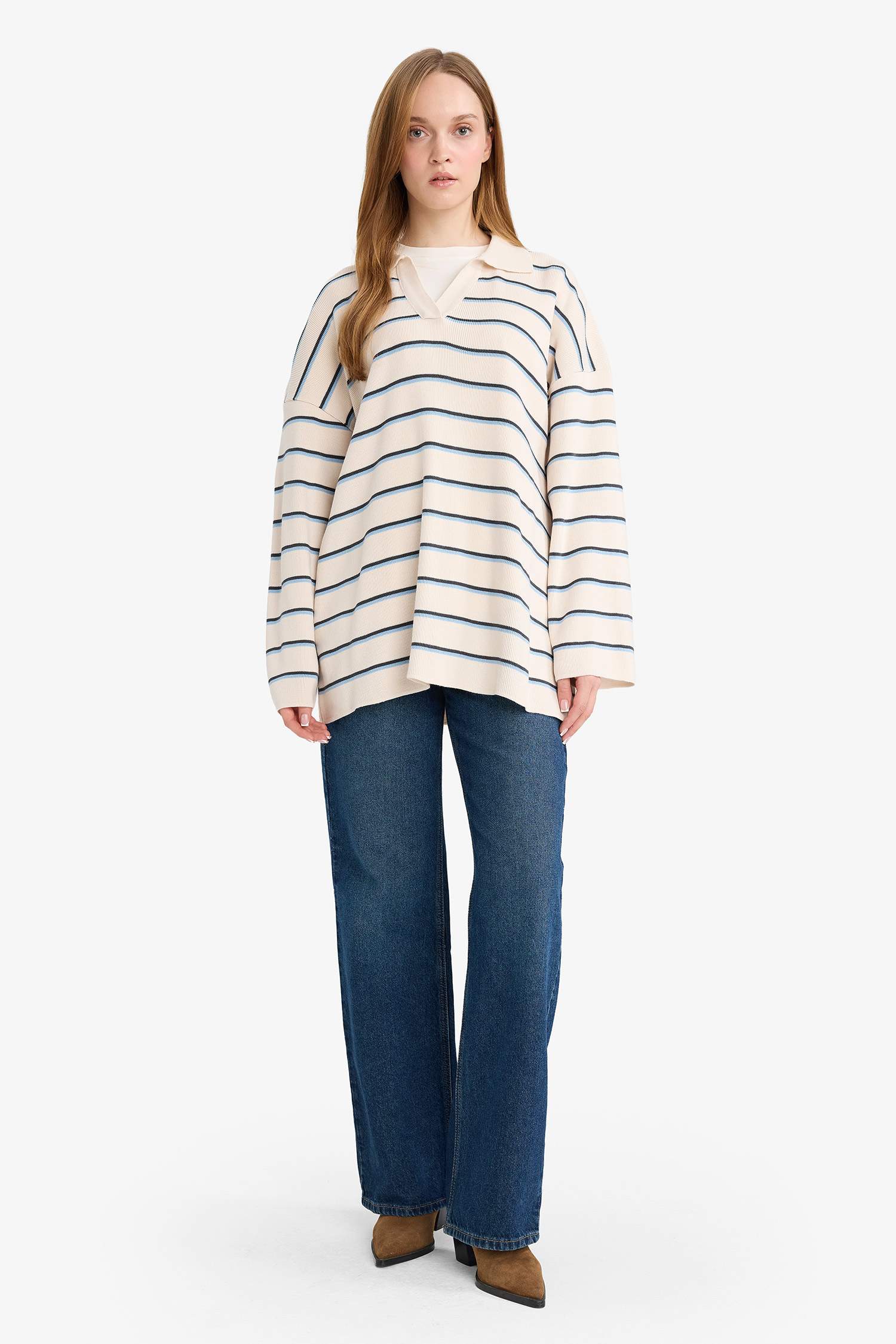 تونيك تريكو قصة عادية برقبة بولو