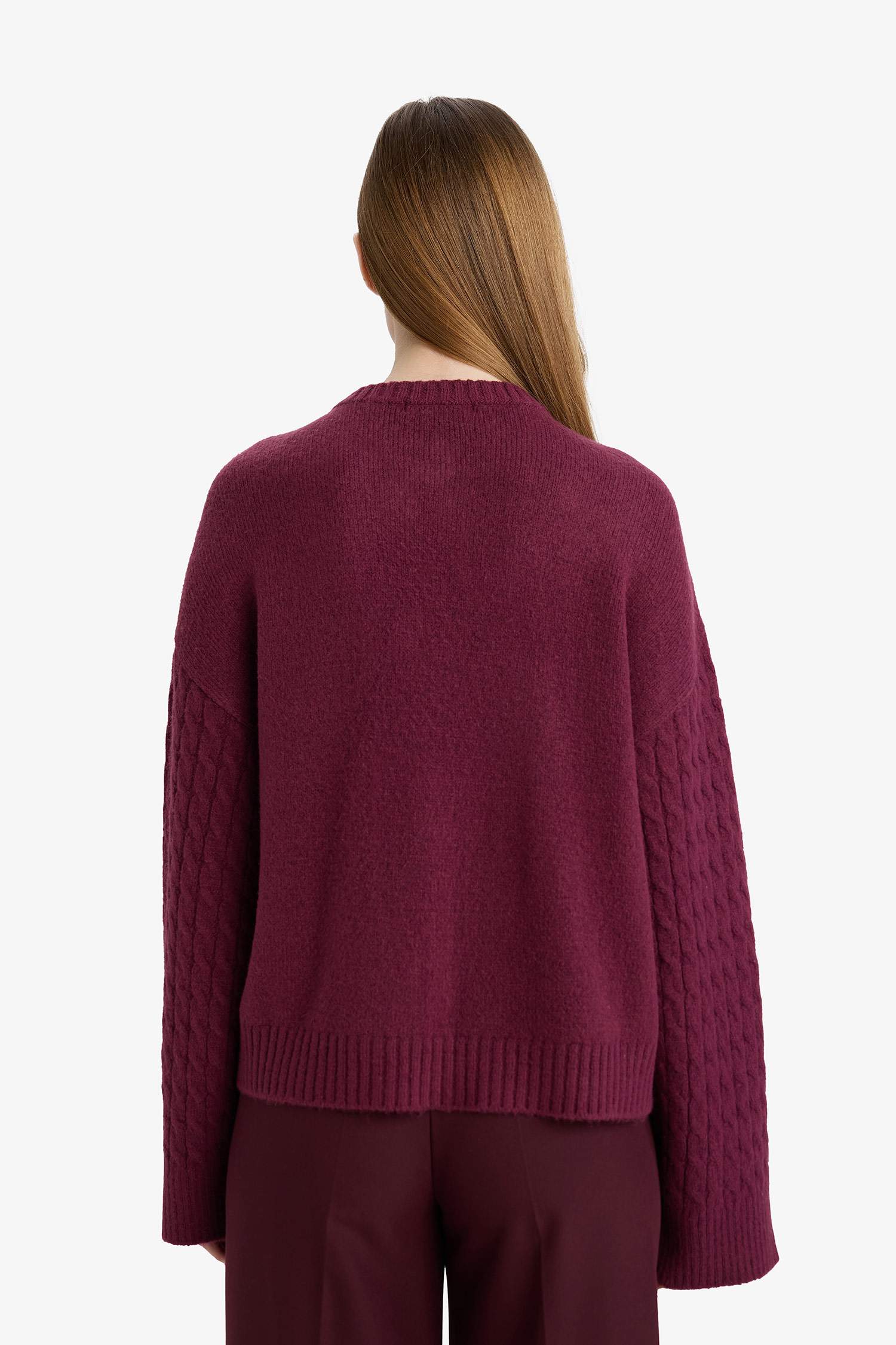 Relaxed Fit Round Neck Knit Cardigan