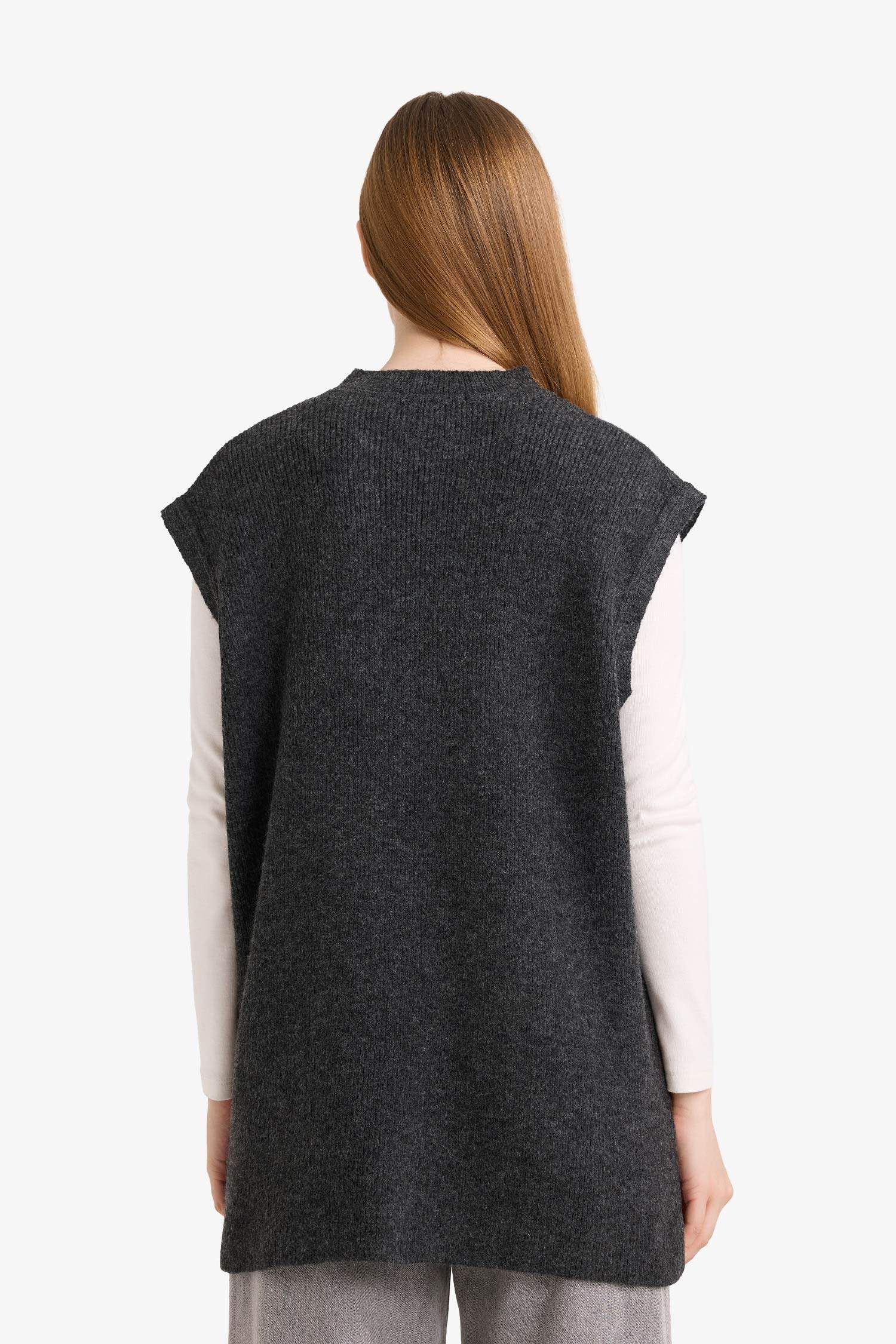 Gilet Tricot Coupe large Col montant