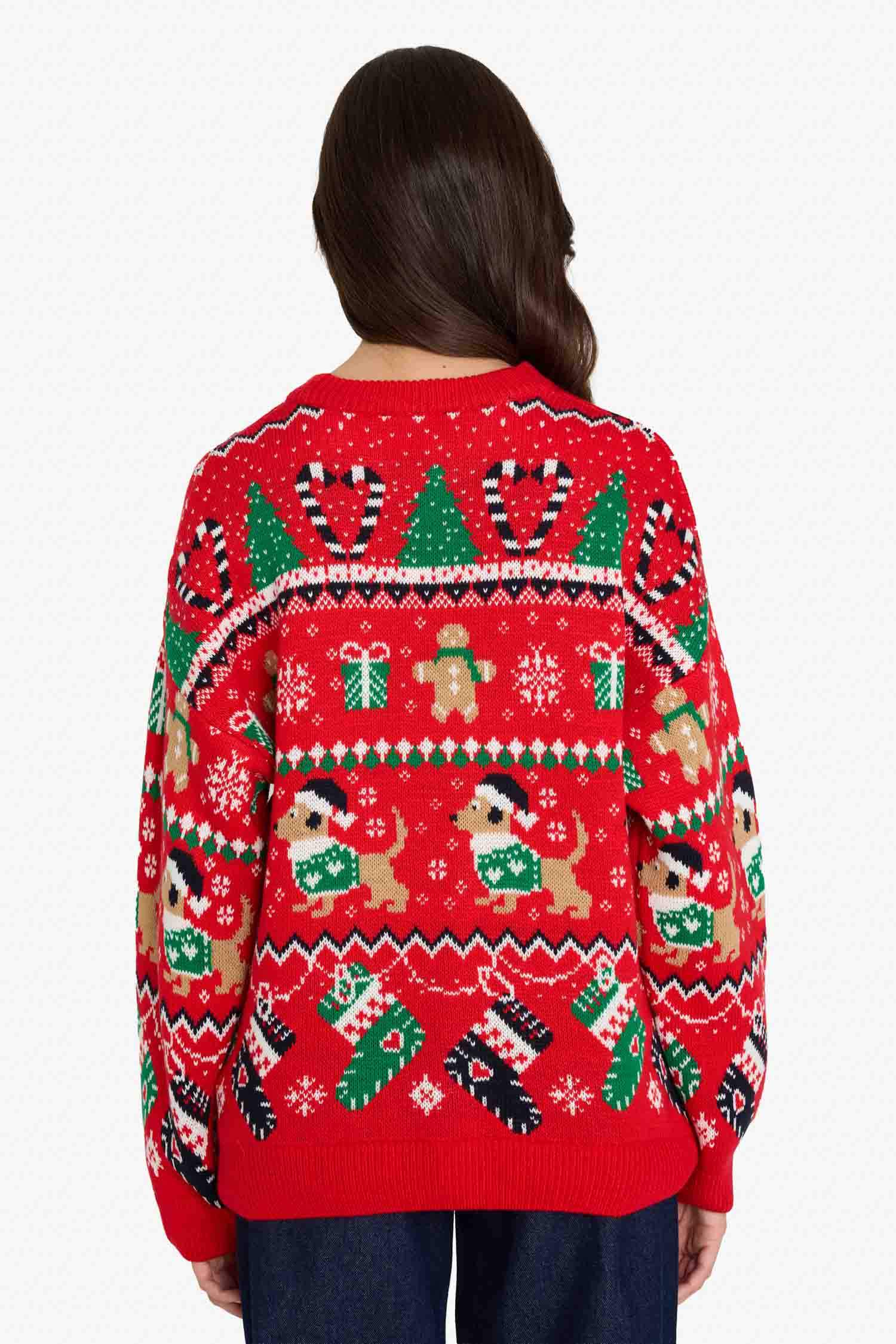 Yılbaşı Temalı Regular Fit Bisiklet Yaka Kazak