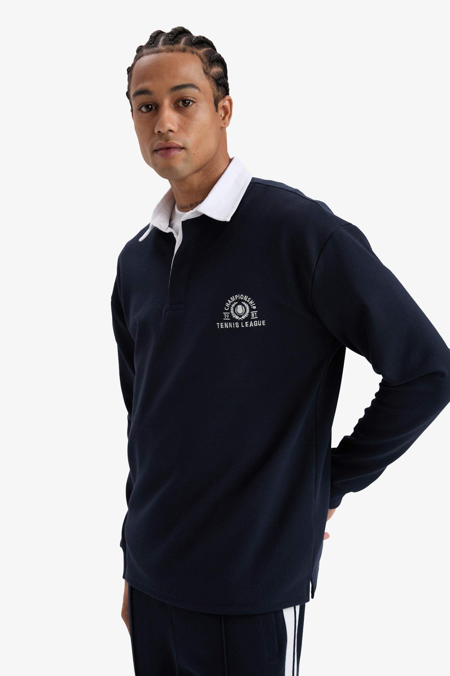 DeFactoFit Boxy Fit Gömlek Yaka Sporcu Sweatshirt