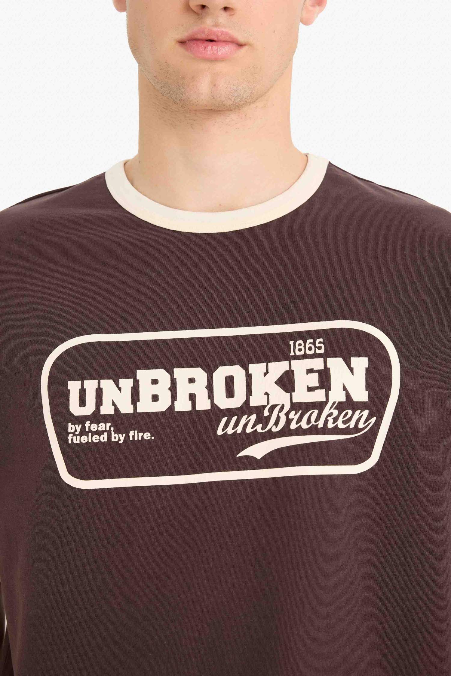 Cotton Boxy Fit Crew Neck Printed T-Shirt