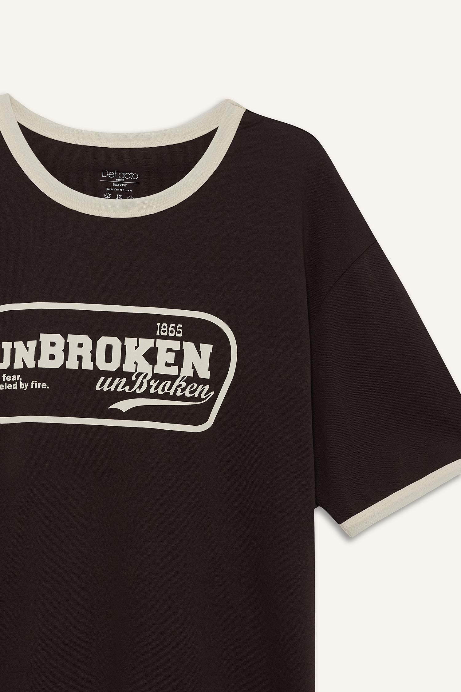 Cotton Boxy Fit Crew Neck Printed T-Shirt