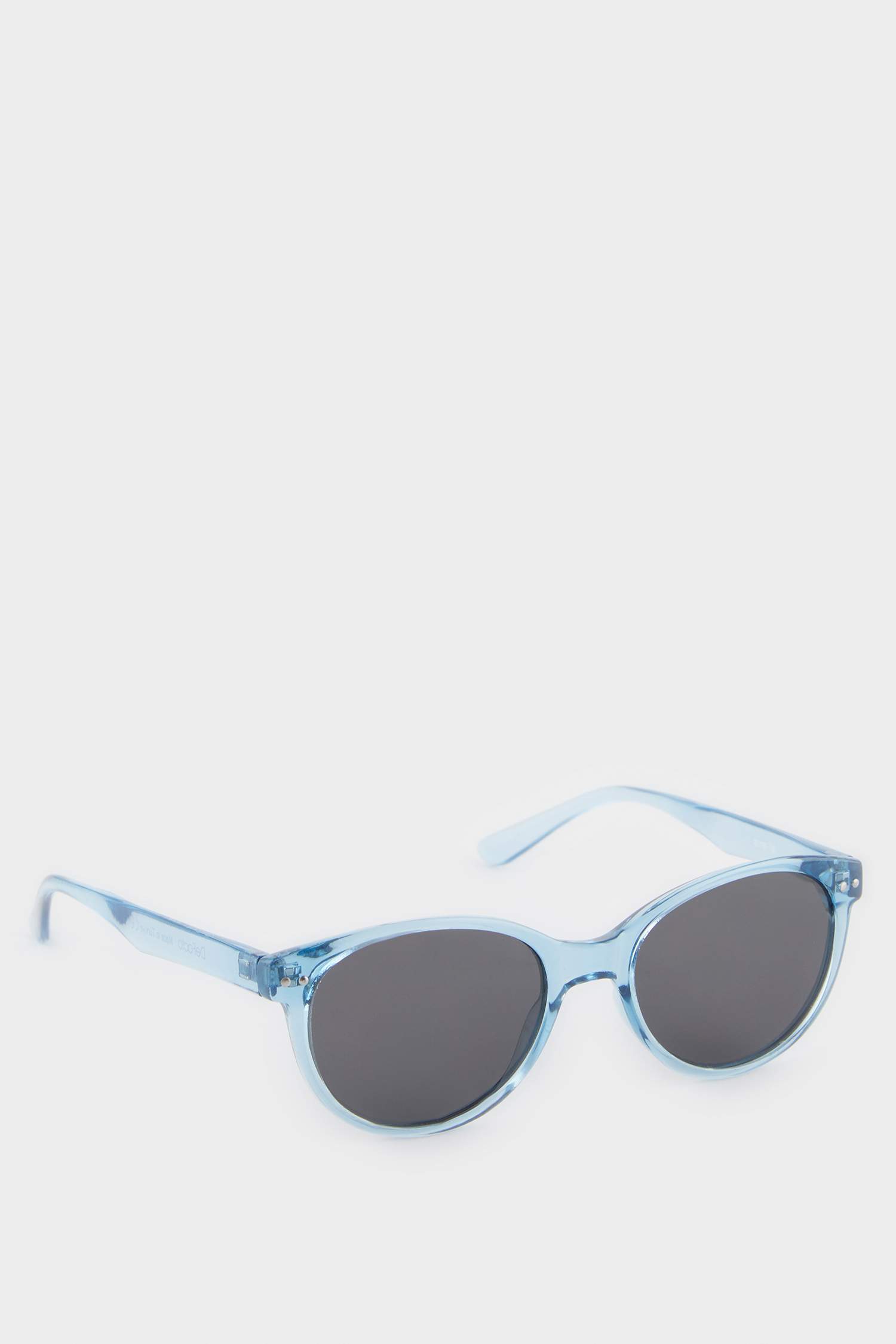 Erkek Çocuk Yuvarlak Mavi Plastik Çerçeve Siyah Cam Polarize Güneş Gözlüğü