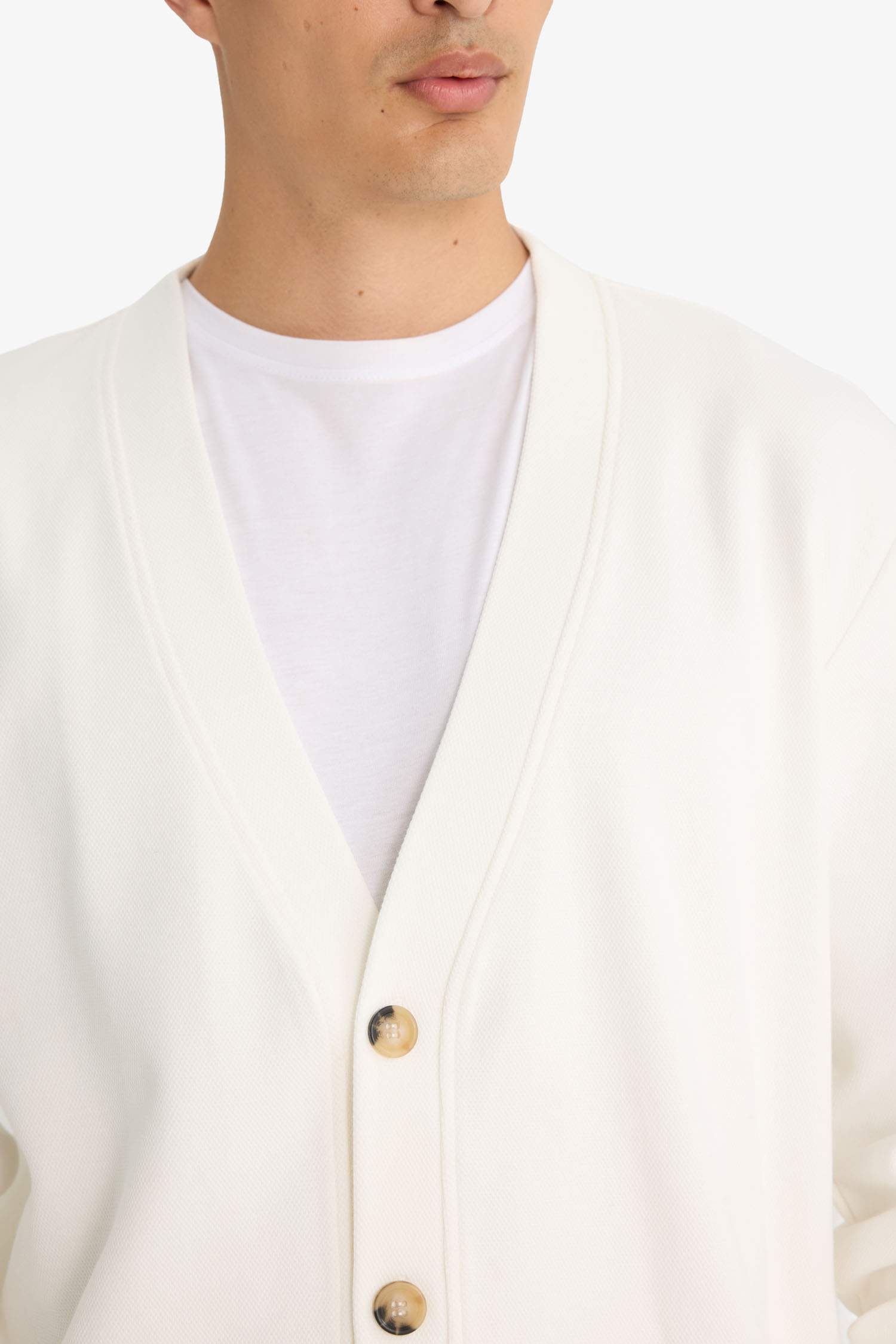 Buttoned V-Neck Cardigan