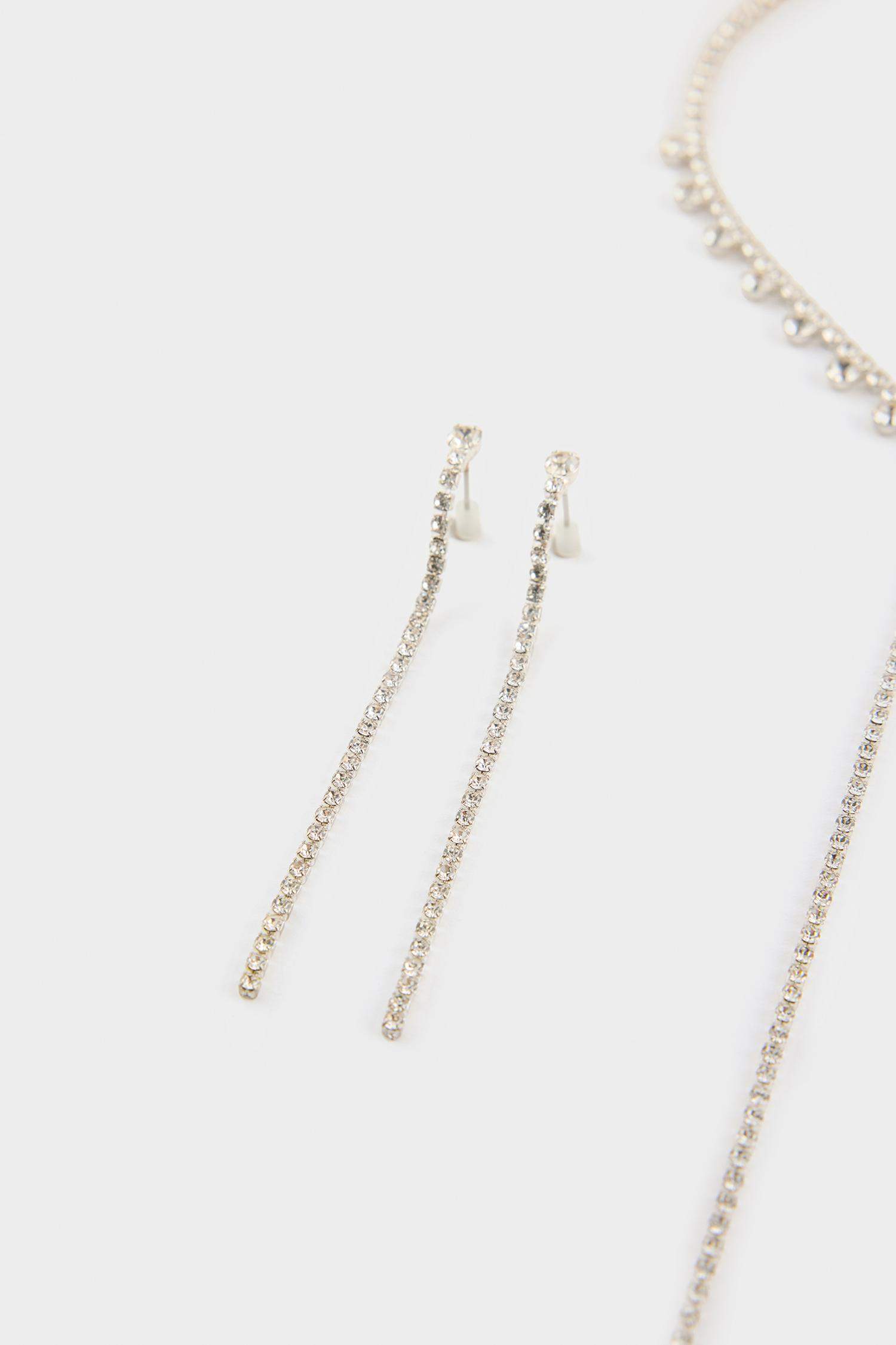 DCEY x DeFacto Kadın Taşlı Kolye Küpe Bileklik Seti