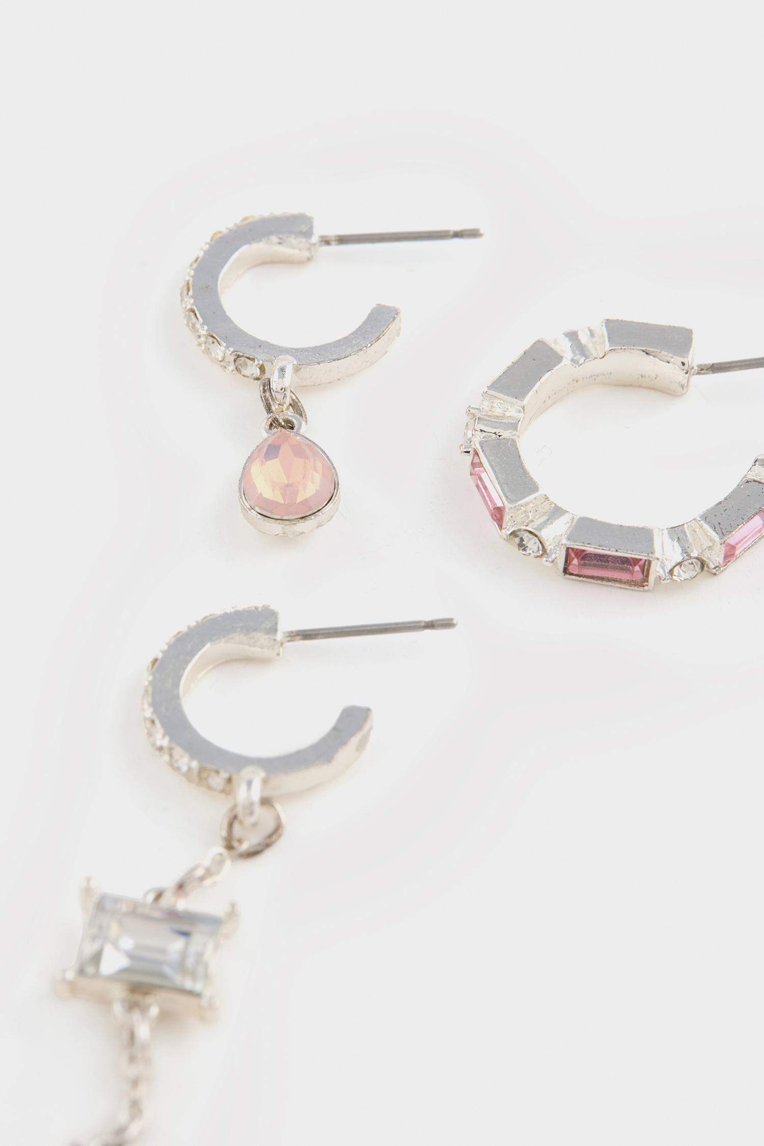 DCEY x DeFacto Kadın 3'lü Taşlı Küpe