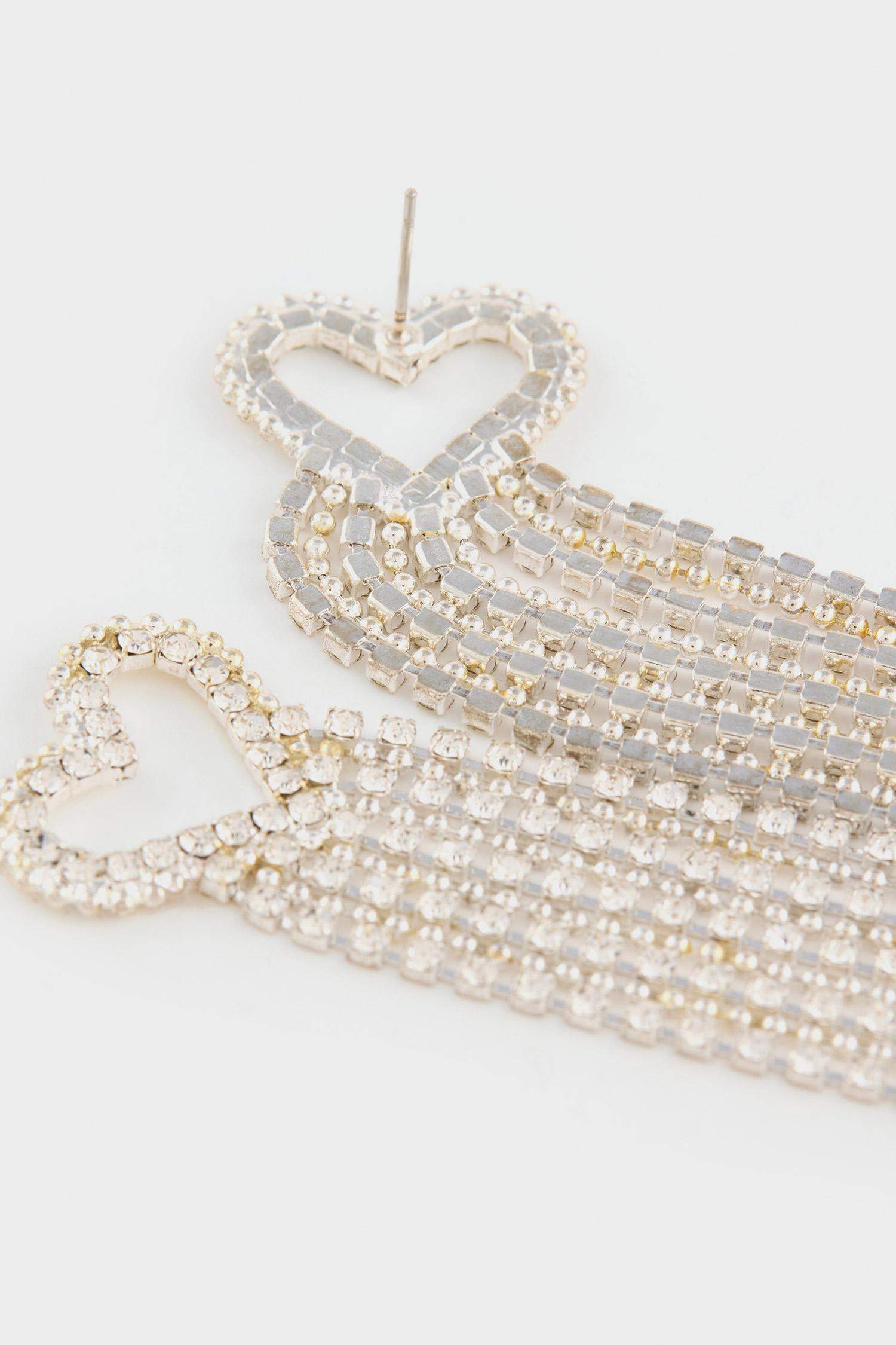 DCEY x DeFacto Kadın Kalp Taşlı Sallantılı Küpe