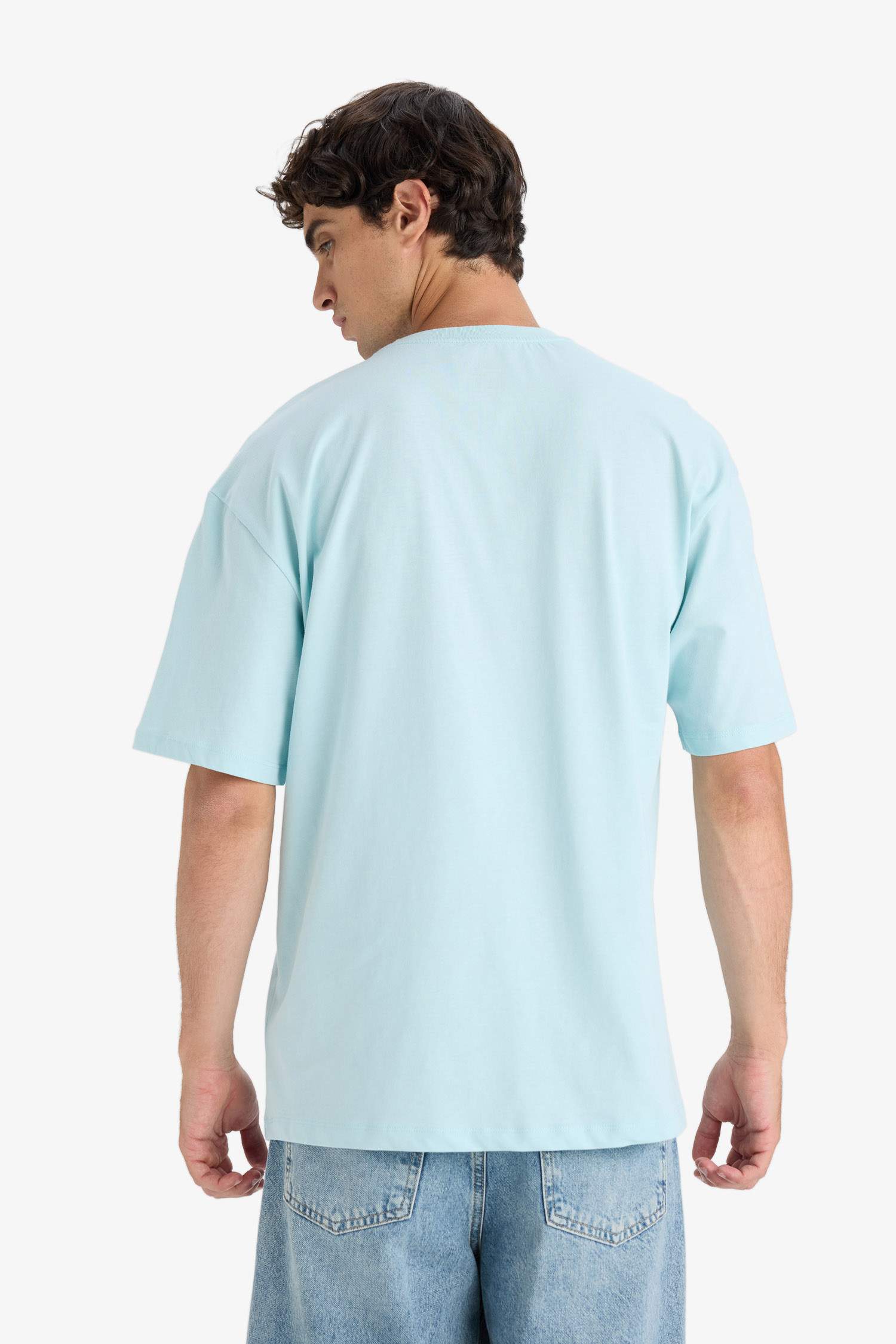 Boxy Fit Crew Neck Printed Short Sleeve T-Shirt