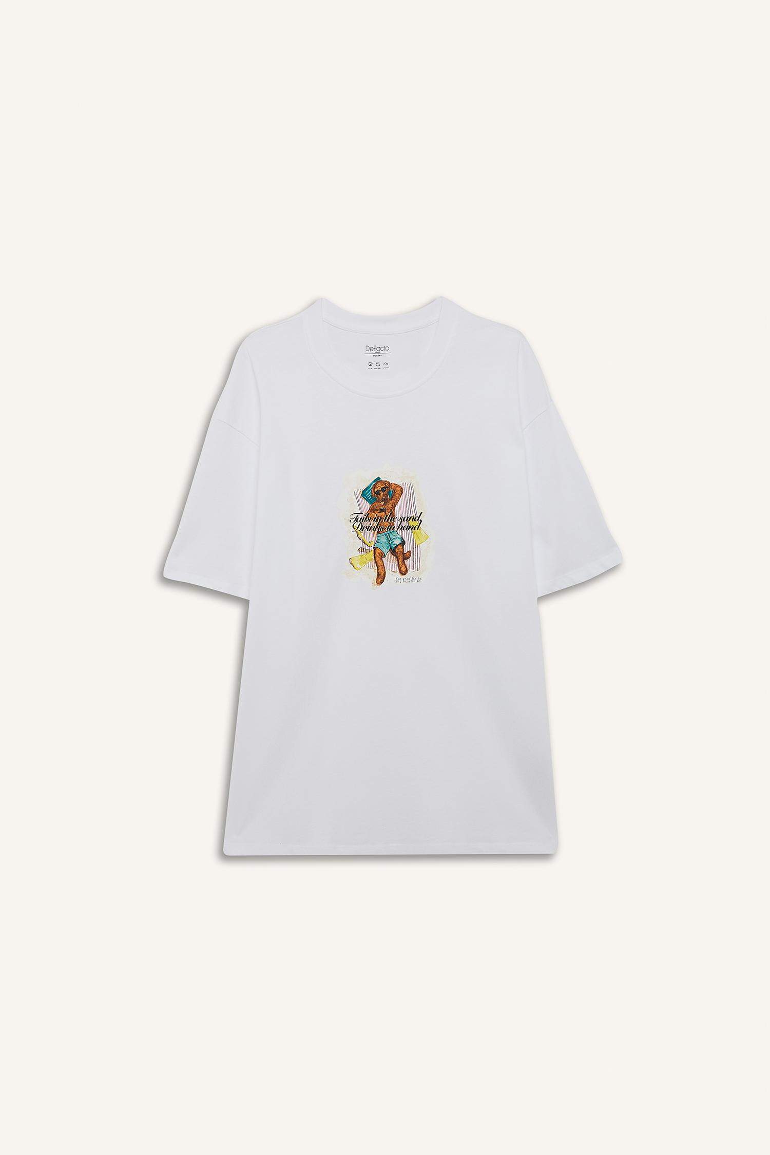 تيشيرت نص ردن اوفر سايز بياخة مستديرة